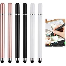 Pack of 6 Tablet Pens Stylus Disc Touch Pen Tablet Pen and Rubber Pen 2 in 1 Universal Stylus Pen for Tablets Smartphone Compatible with Samsung/Huawei/Xiaomi/Android/iOS