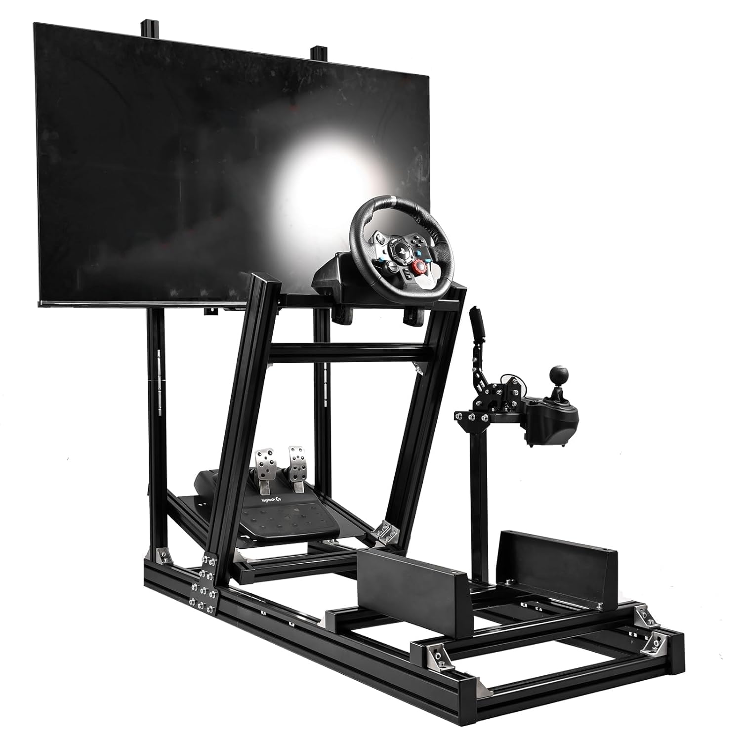 Marada Aluminum Profile Sim Racing Cockpit, With Unlimited Adjustment, Suitable For Thrustmaster/Fanatec/Moza/Logitech g29 g920, Racing Frame no TV &Wheel &Pedals & Joystick