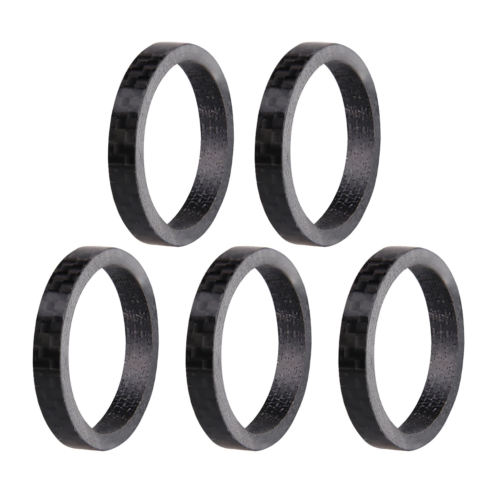 COOLHOOD 5 Pcs Bike Carbon Fiber Headset Spacer Lightweight Bicycles Headset Washer Mountain Bike Stem Headset Spacers
