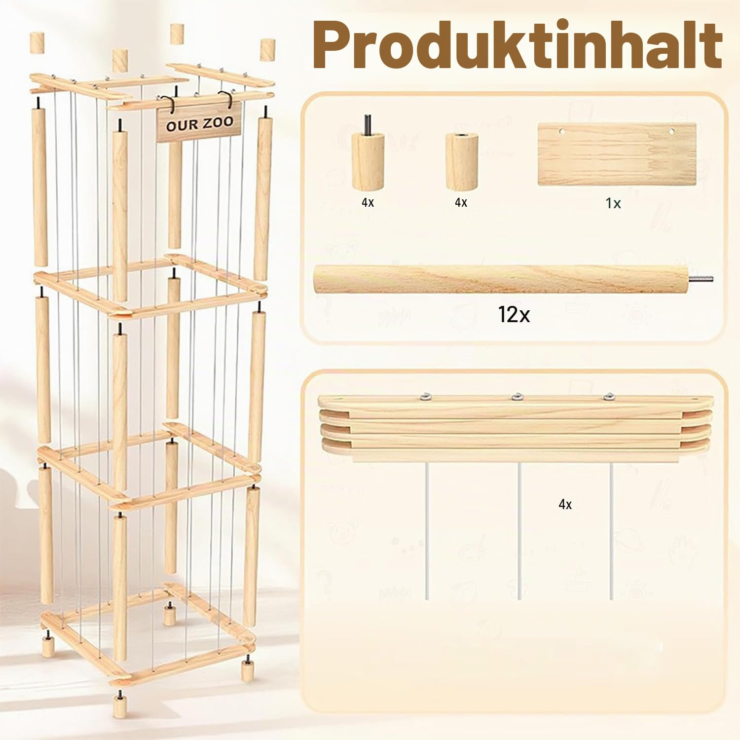 Kuscheltier Aufbewahrung，Stofftier Aufbewahrung，Platz Sparen Dreistufige Vertikale Große Kuscheltier Stuffed Animal Storage für Spielzimmer Schlafzimmer，Kinderzimmer, Wohnzimmer