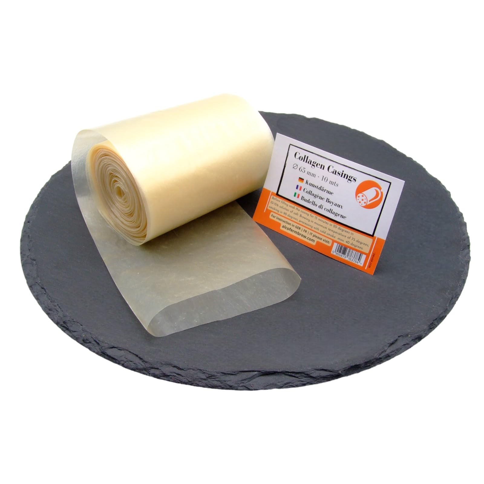 Budello di Collagene 65mm / 10m – Budello per Salsiccia | Pelle Di Salsiccia | Budelli Naturali