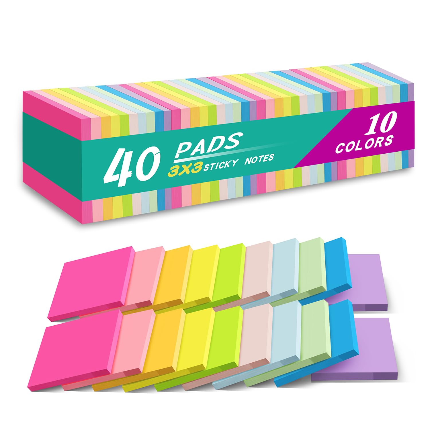 (40 Pads) Sticky Notes 3x3 in