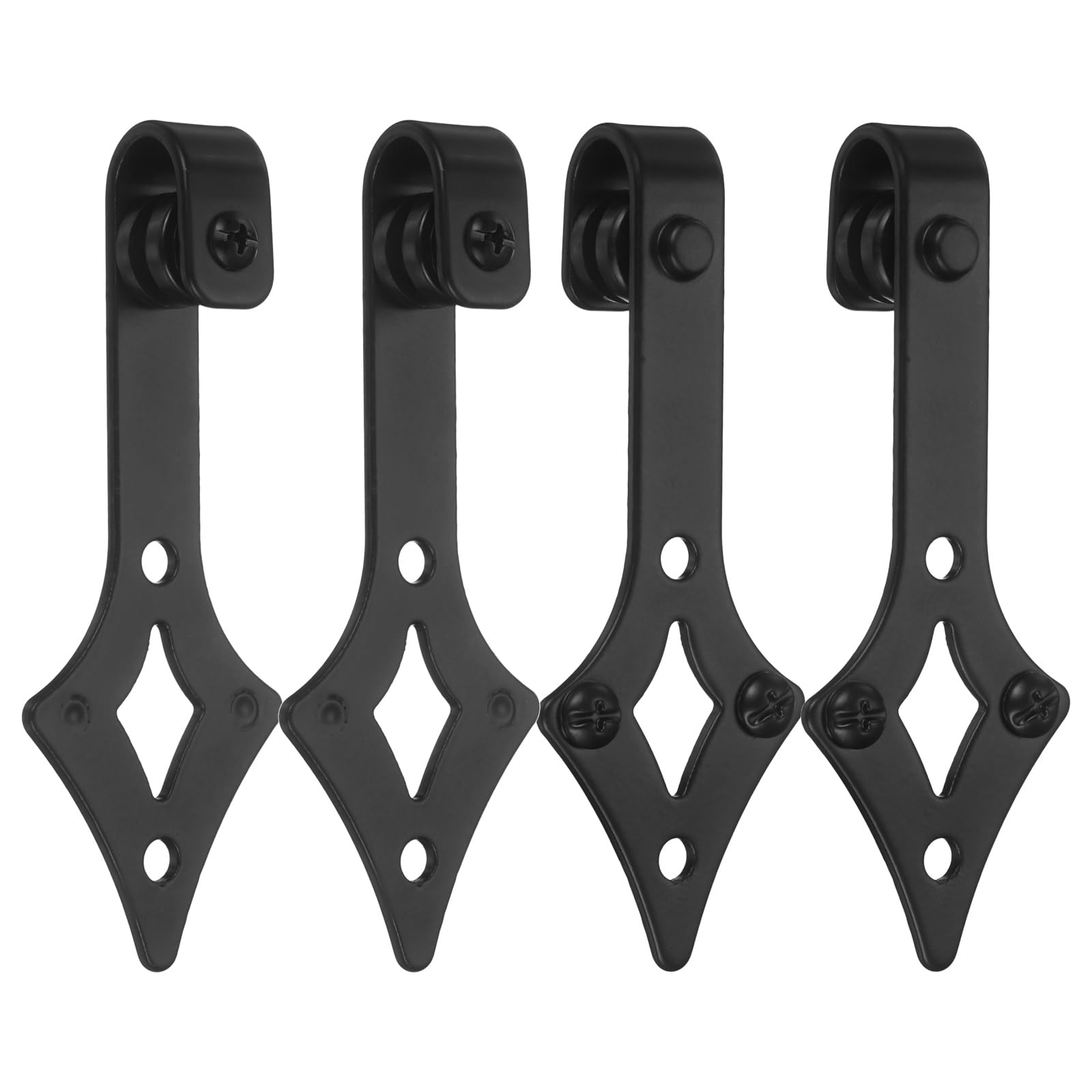 sourcing map 4Pcs Sliding Barn Door Hardware Hanger, Mini Sliding Door Hardware for TV Stands Wardrobe Small Cabinets (118x45mm, Diamond)
