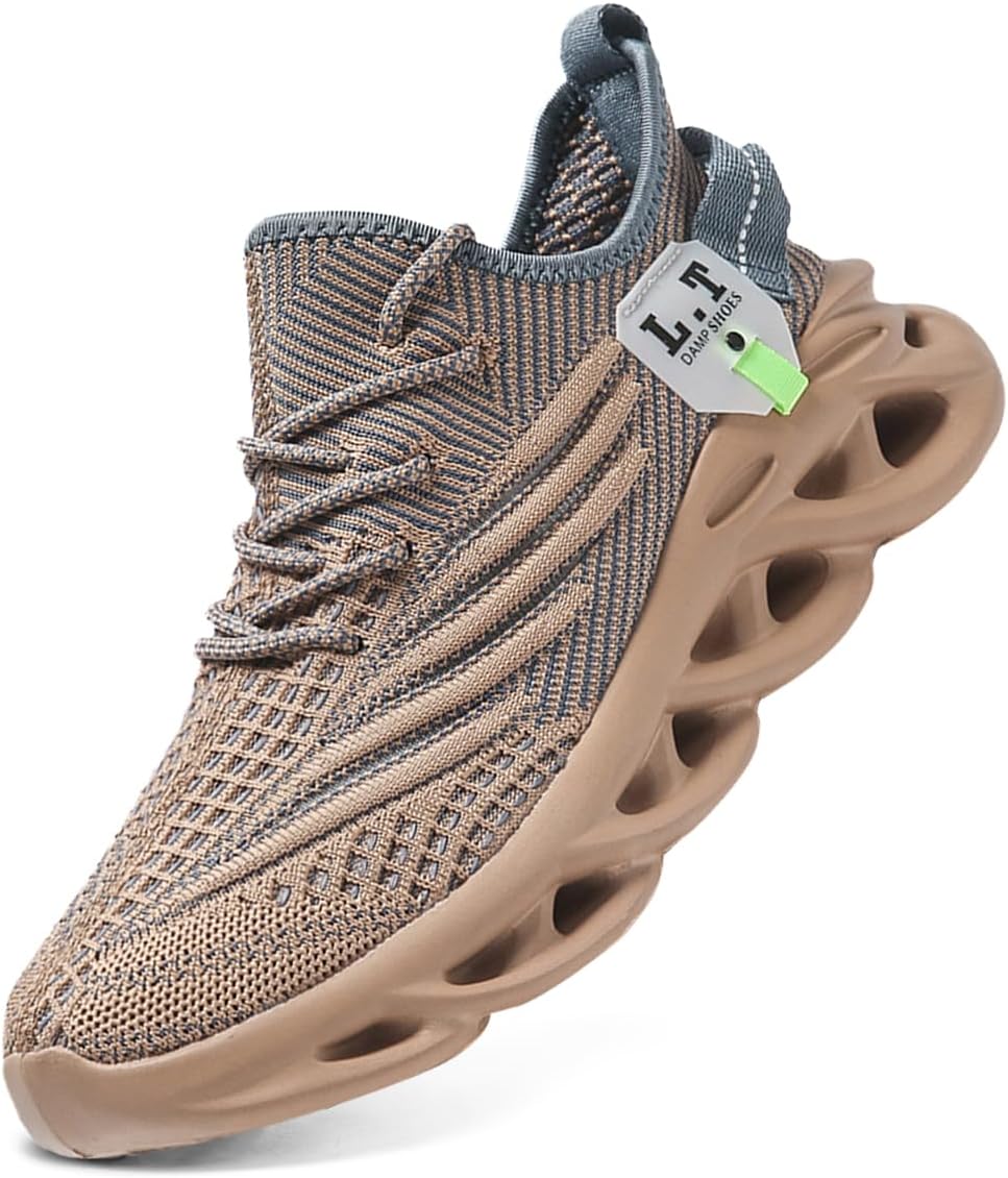 DLWKIPV Men Running Shoes Men's Tennis Shoes Lightweight Breathable Fashion Sneakers Non Slip Workout Gym Shoes for Running