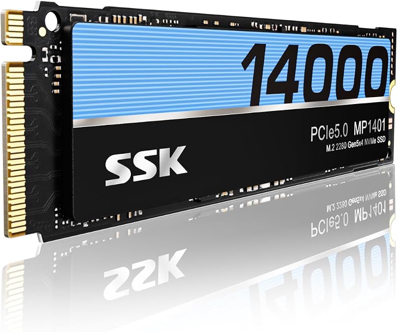 SSD interno M.2 NVMe de 2 TB 2280 PCIe Gen5 hasta 14000 MB/s SSD interno | SMART & TRIM, TLC NAND, PCIe 5.0X4, unidad interna de estado sólido para juegos/edición de vídeo/computación AI
