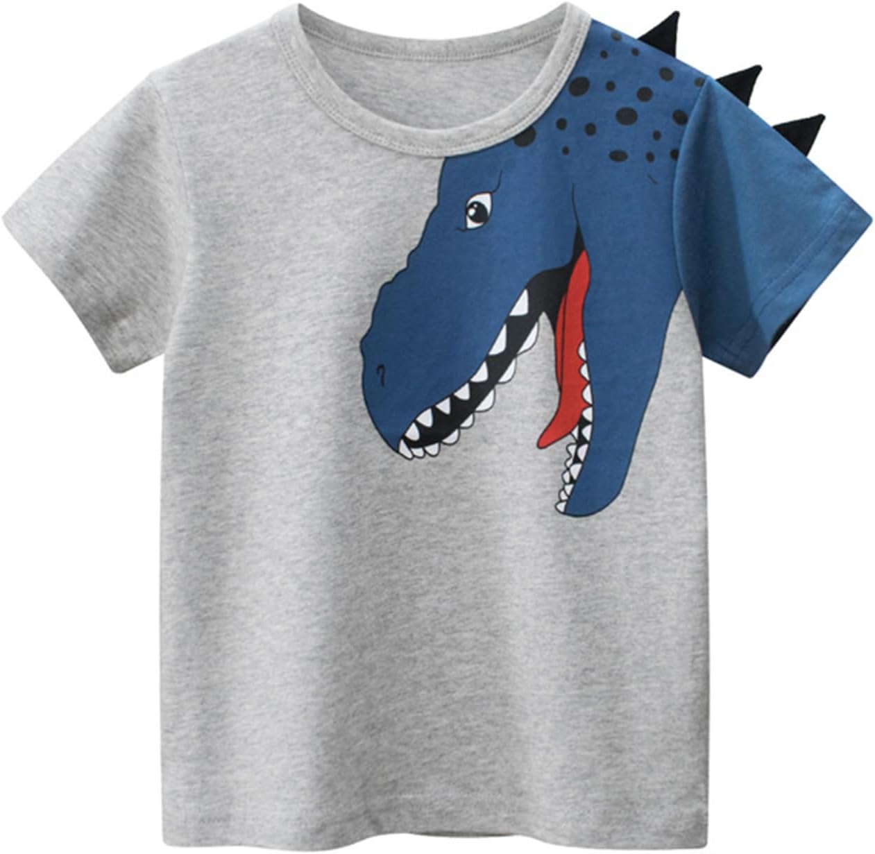 Toddler Boys Dinosaur Shark T-Shirts Short Sleeve Car Excavator Graphic Tees