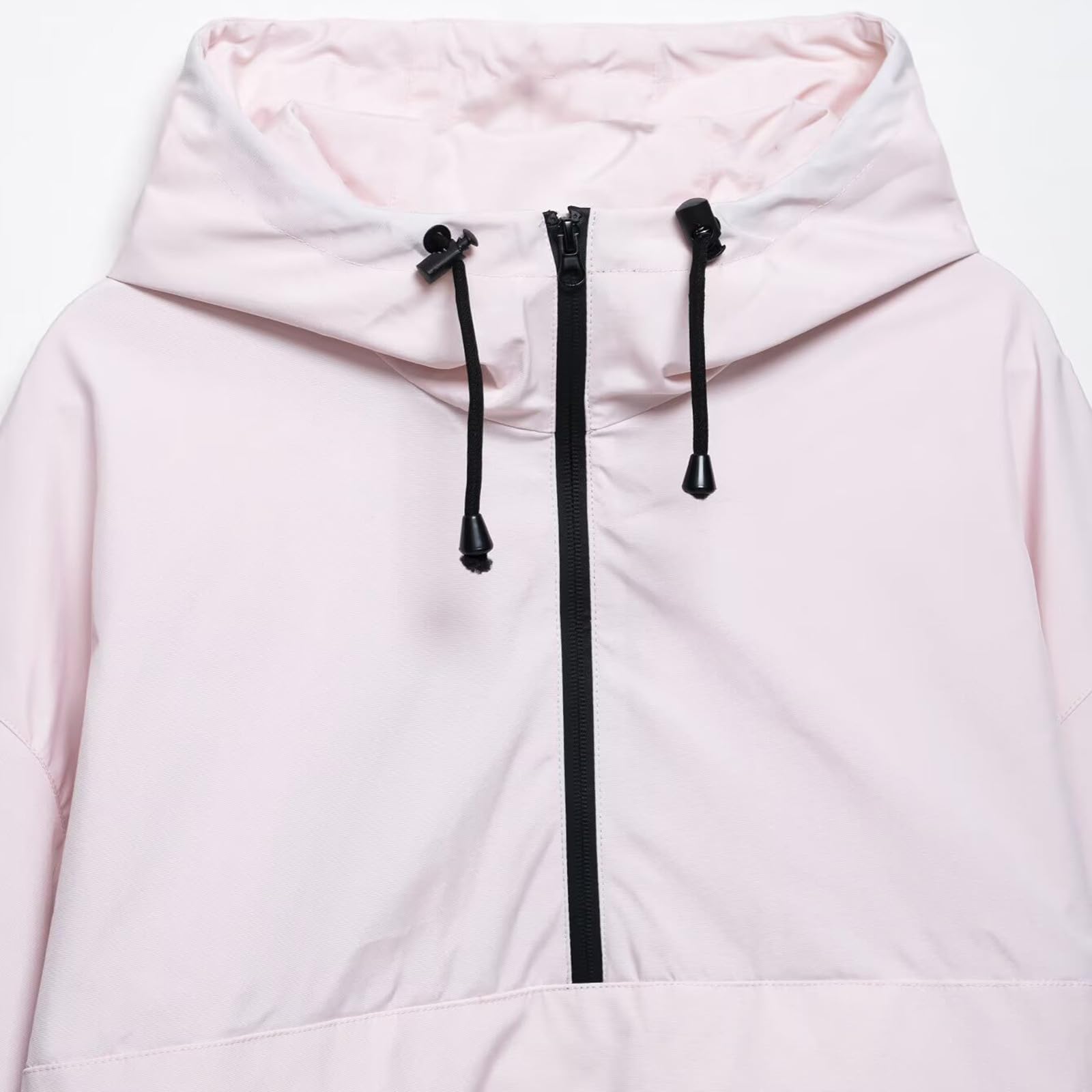 Générique Veste Imperméable Femme À Capuche Veste Mi-Saison avec Fermeture À Glissière Manteaux et Blouson De Randonnée Coupe-Vent Anti-Pluie Léger Couleur Unie Manteau d'alpinisme en Plein