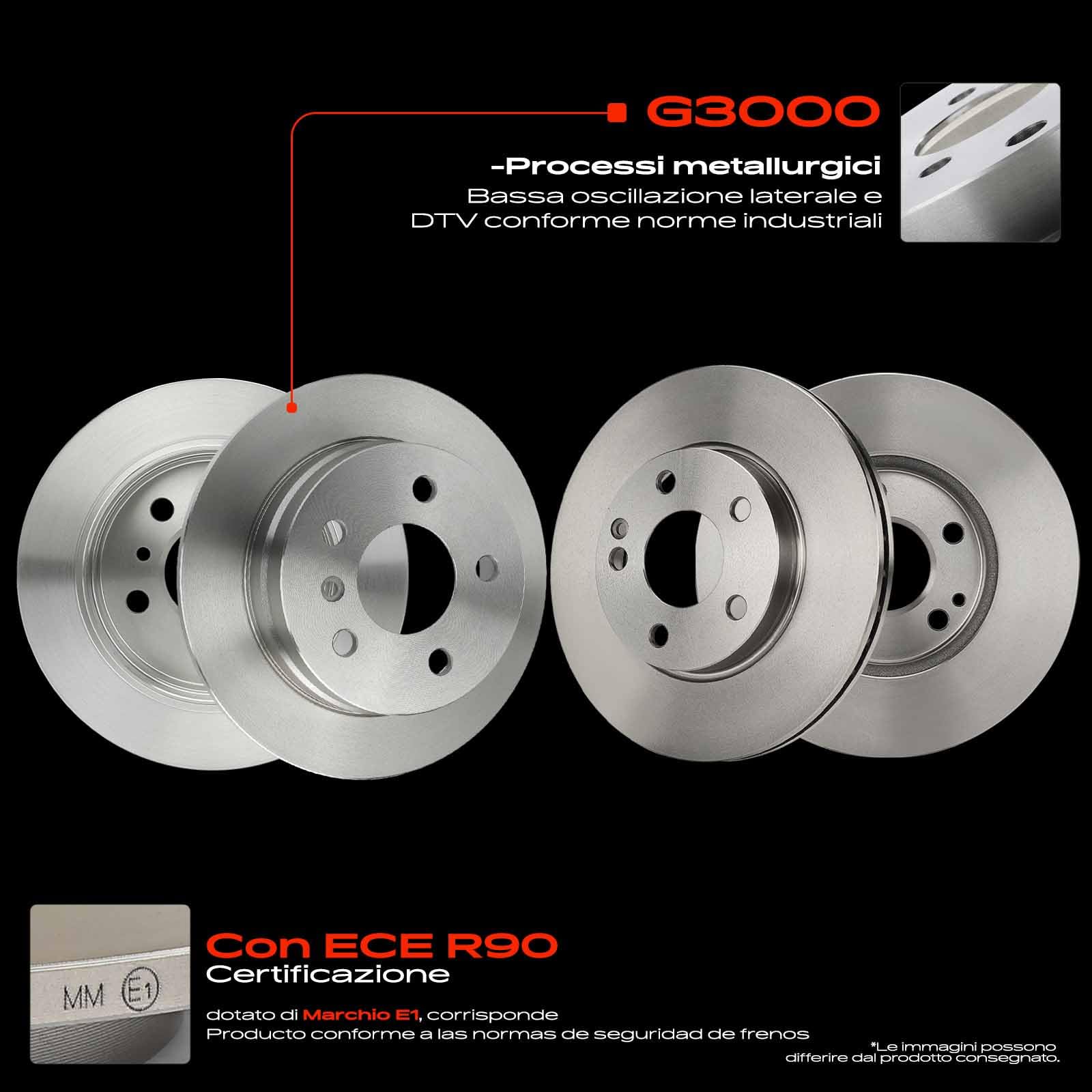 Frankberg Set freni incl. 4x Dischi Freno + 8x Pastiglie dei Freni Anteriore Posteriore Compatibile con B-Class W245 Classe A W169 Replace# 1694202020,A1694200920