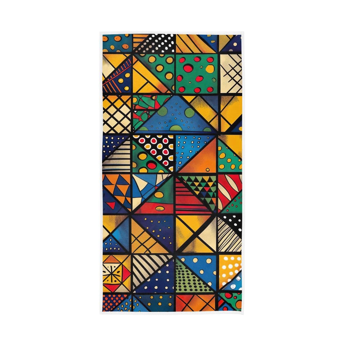 HUYGD Traditional African Geometric Shapes Hand Towel, Shower Towels for Hand, Face, Hair, Yoga, Kitchen, Bath 15 x 30 Inches
