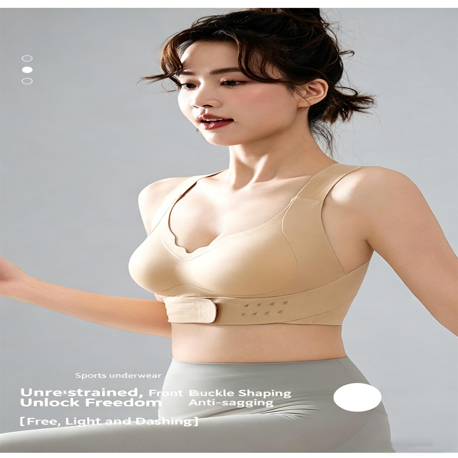 Sujetador corrector de levantamiento con hebilla frontal, figura completa, para mujer, postura de alto apoyo, cobertura completa, sin costuras, push up, sin aros