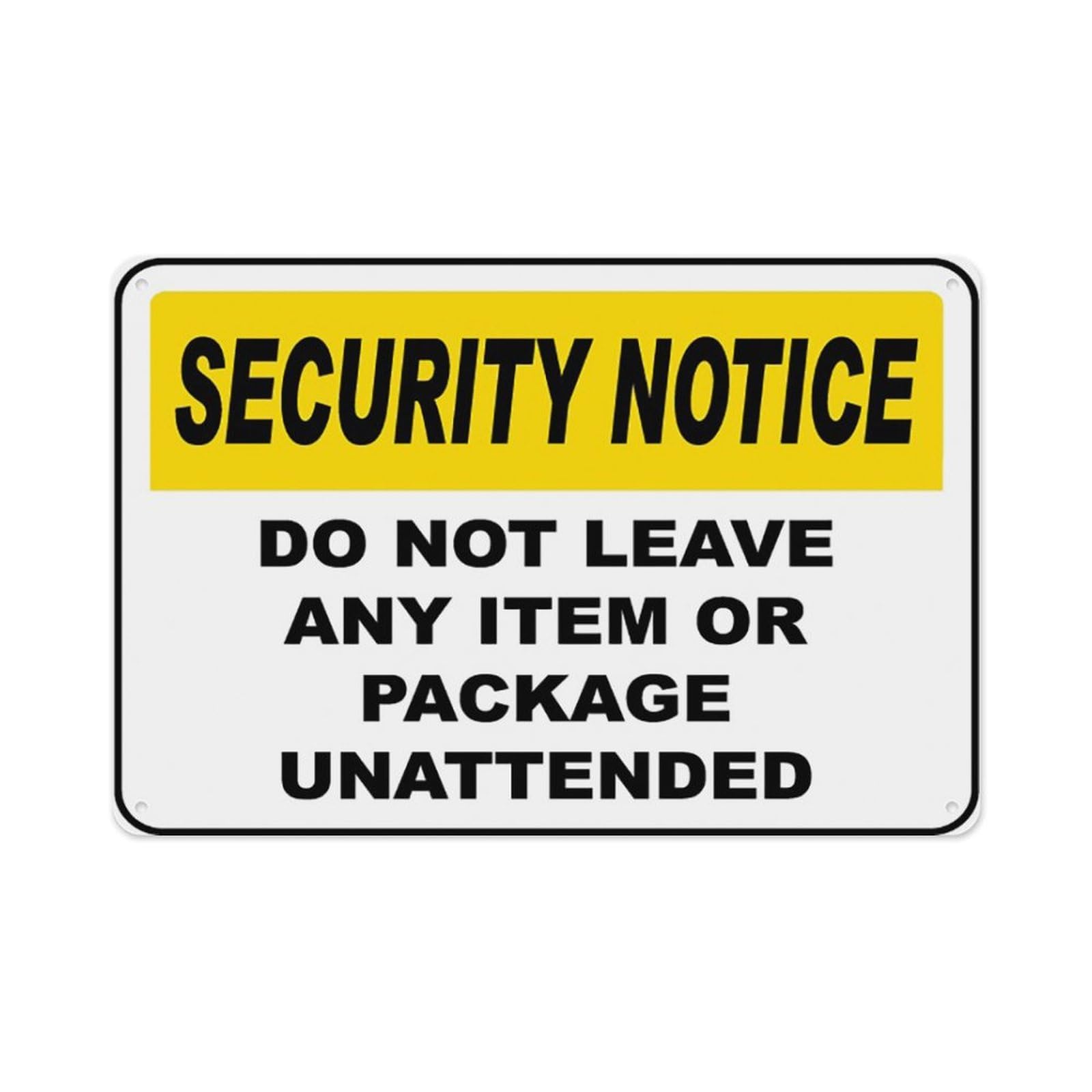 peiyeety DoLeave Items Unattended Sign Aluminum Tin Warning Signs For Home Outdoor Garden 8X12 Inches