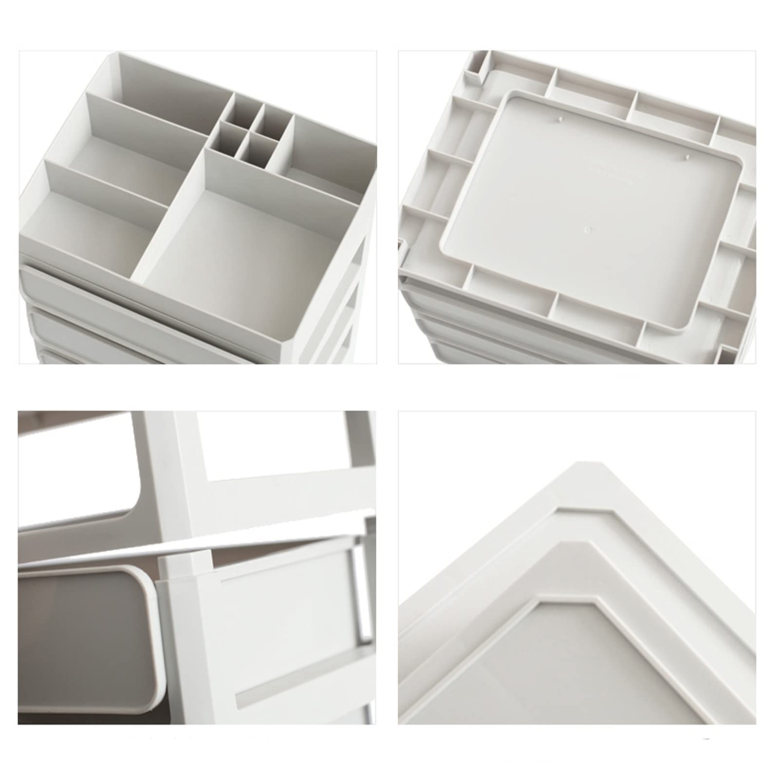 Boîte de rangement de bureau Boîte de rangement de bureau de bureau de salle de bains avec 3 tiroirs en plastique empilable de type plastique Cosmétiques Boîte de rangement Organisateur De Bureau En B