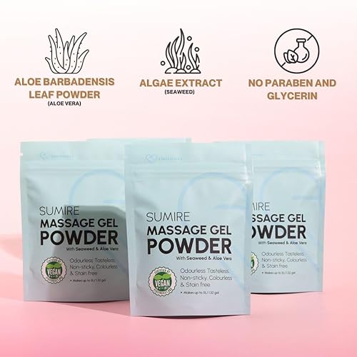 Miniatura 3 de Gel de masaje japonés Nuru en polvo 1.76 oz  Sumire Edition  Bolsa resellable  Algas Nori y aloe vera  Fabricado en Japón  Resbaladizo, inodoro,