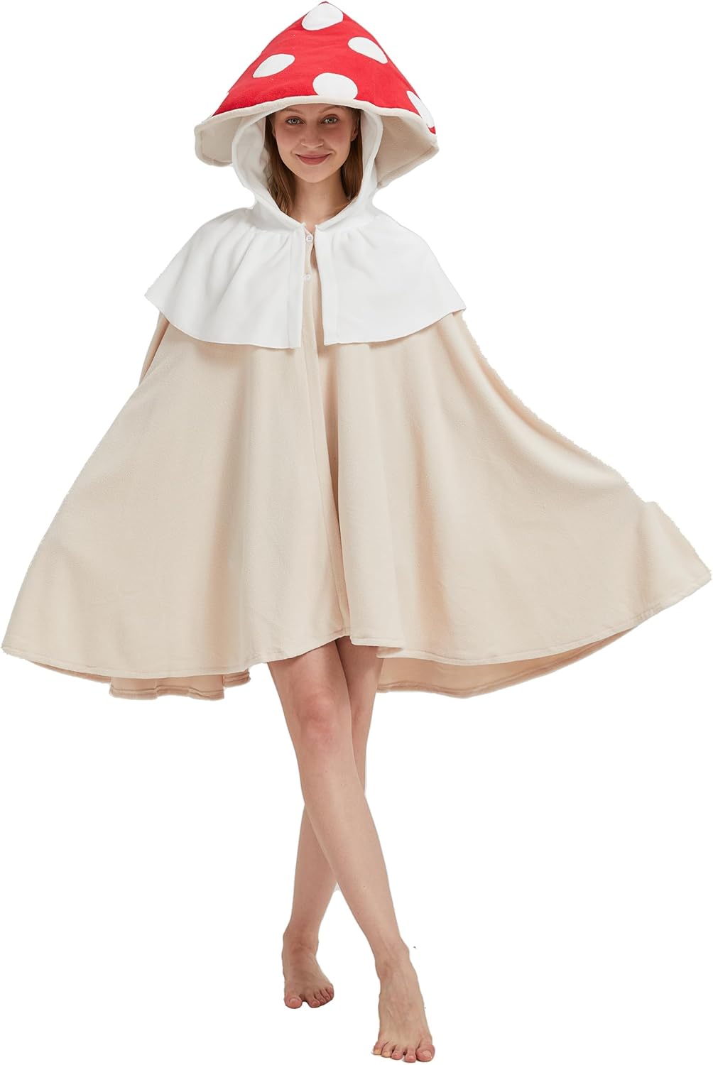 Mushroom Costume Mushroom Cape Fun and Comfy Adult Costume for Women and Men Red