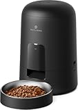Automatic Cat Feeder, Battery-operated Automatic Cat Food Dispenser with 180-Day Life, AIR Cordless Timed Pet Feeder for Cat & Dog, 2L Auto Cat Feeder, Black