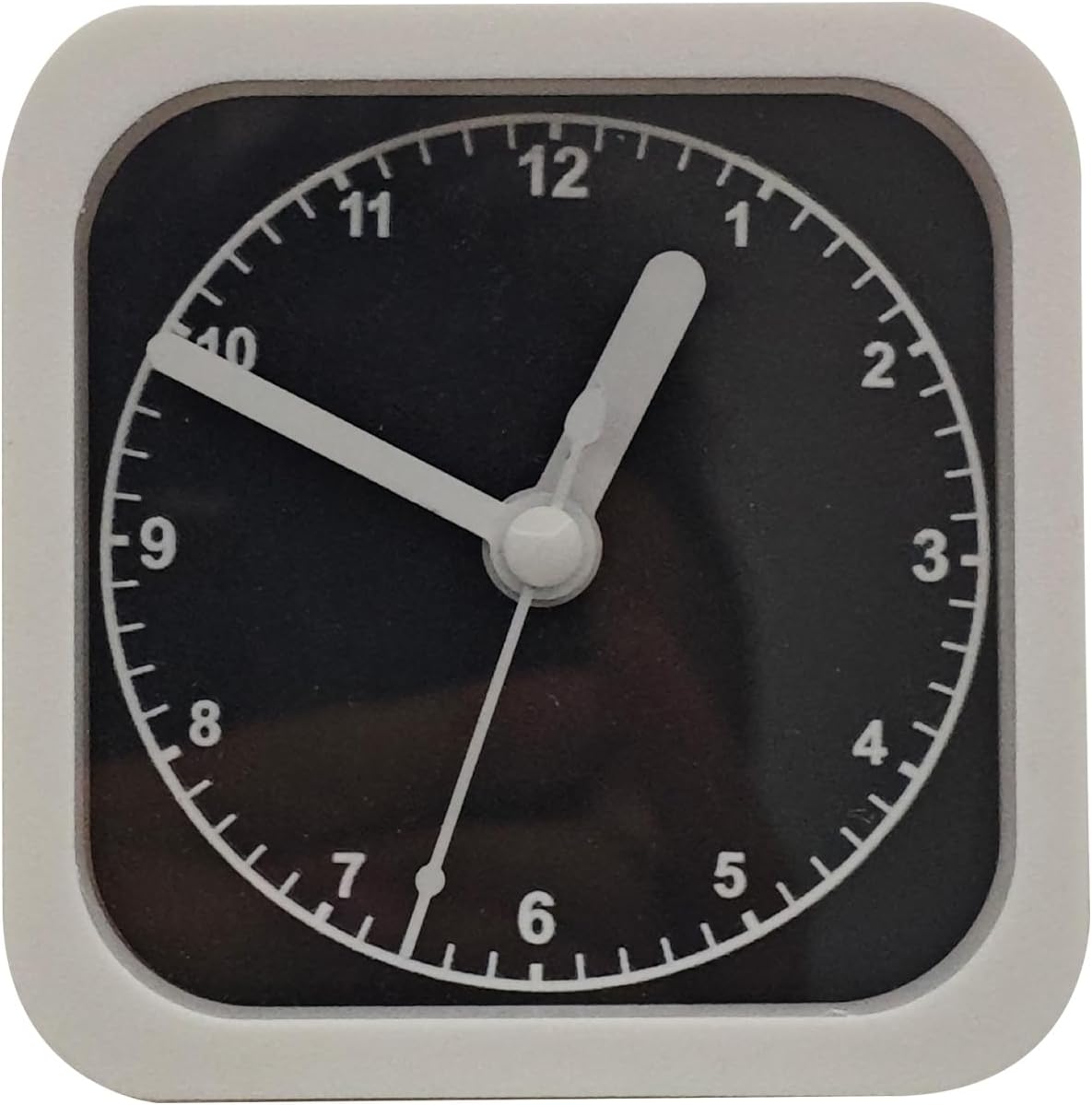 3.2 Inch Square Silent Analog Clock, Magnetic Multi-Purpose Small Quartz Clock, AA Battery Operated, for Fridge, Desk, Wall Mount Home Office Decor (Orange-B)