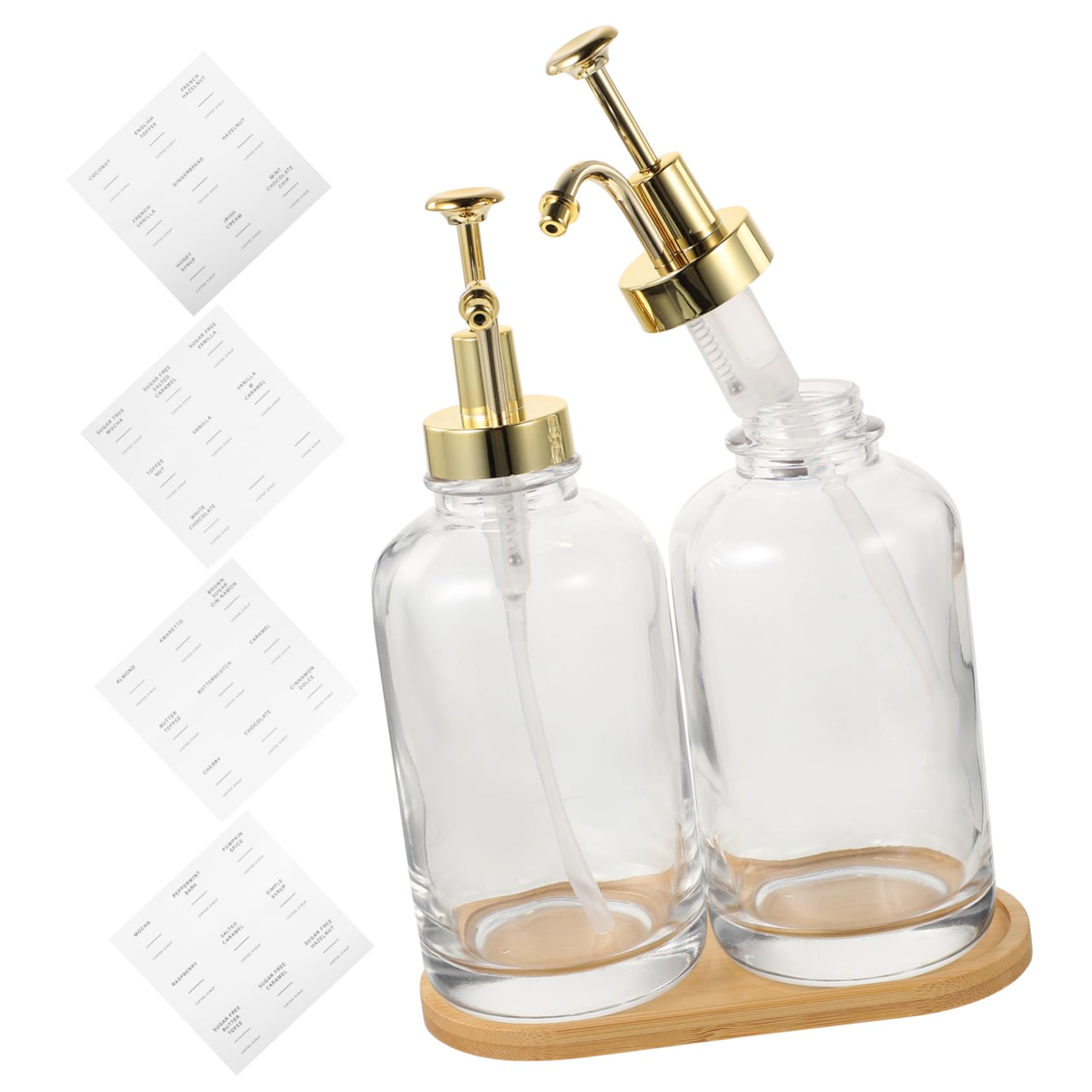 Distributeur de Sirop à Pompe en Verre, Design Décoratif