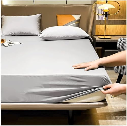 Protector de colchón de satén impermeable para cama Super King con bolsillo profundo de hasta 11.81 pulgadas, tamaño Queen, King, tamaño pequeño,