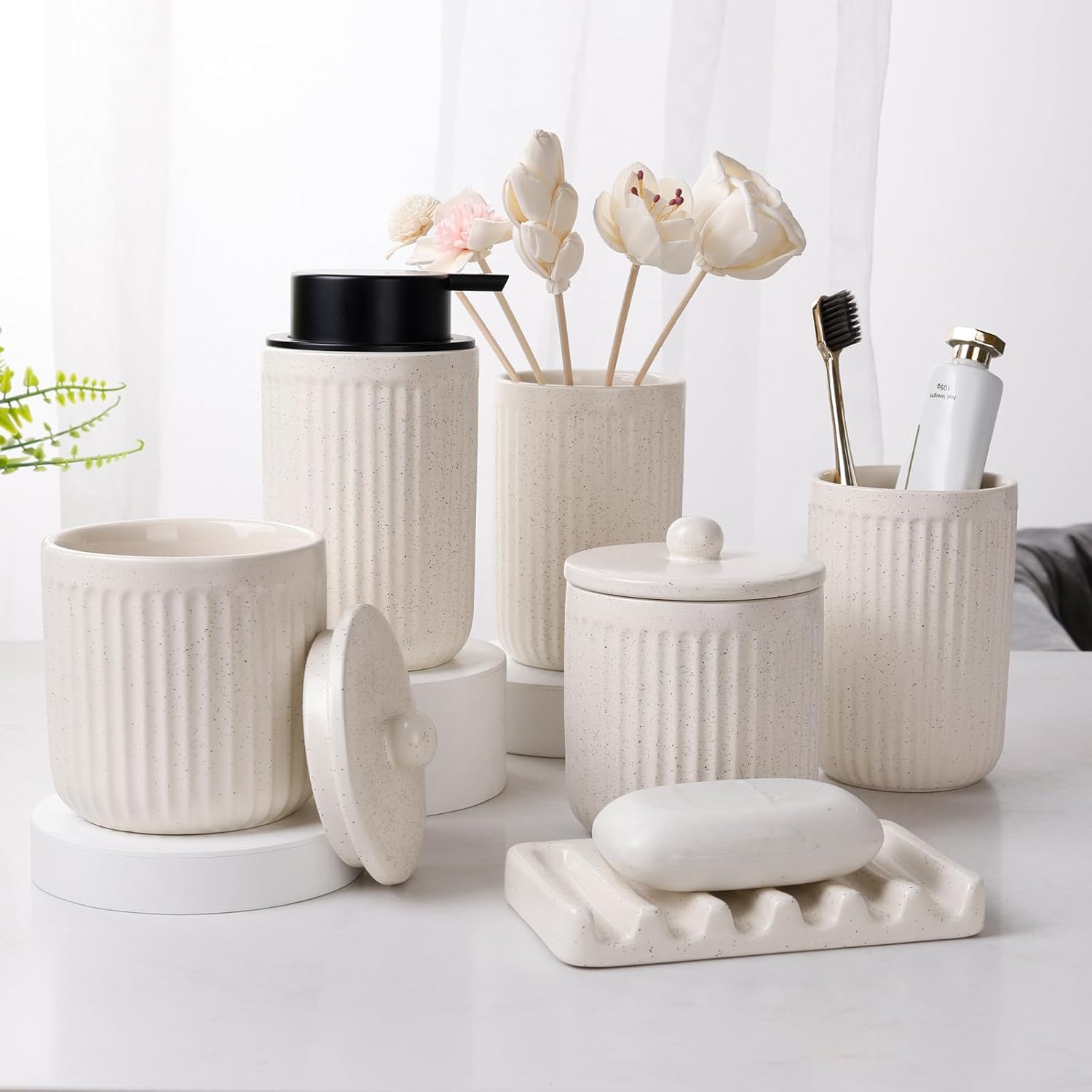 BosilunLife Ceramic Bathroom Accessories Set - Image 2