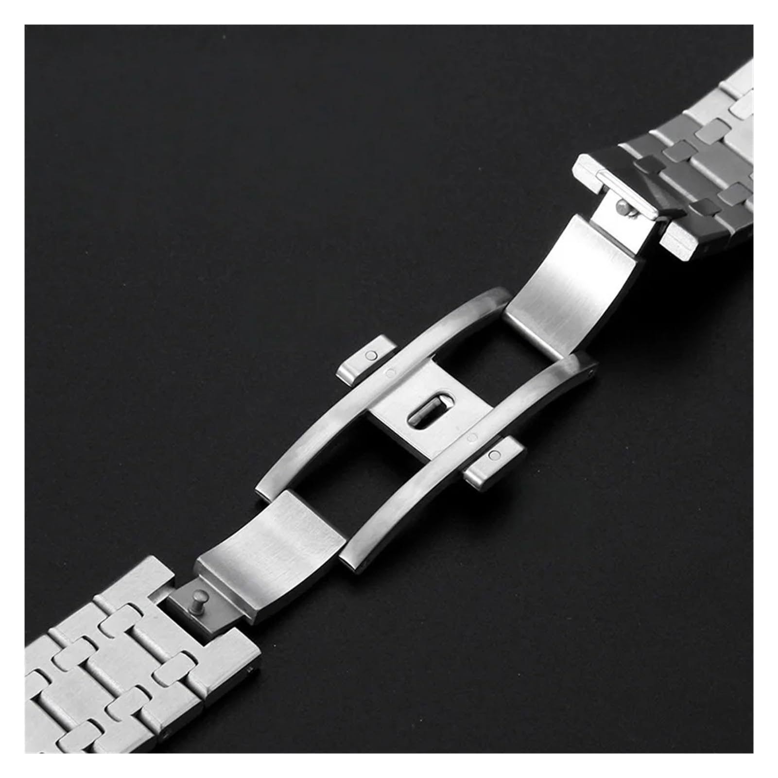 Genérico Correa de reloj de acero inoxidable de 26 mm compatible con AP 15400 15500 Correa de reloj Audemars Piguet Royal Oak Pulsera for hombre Accesorios