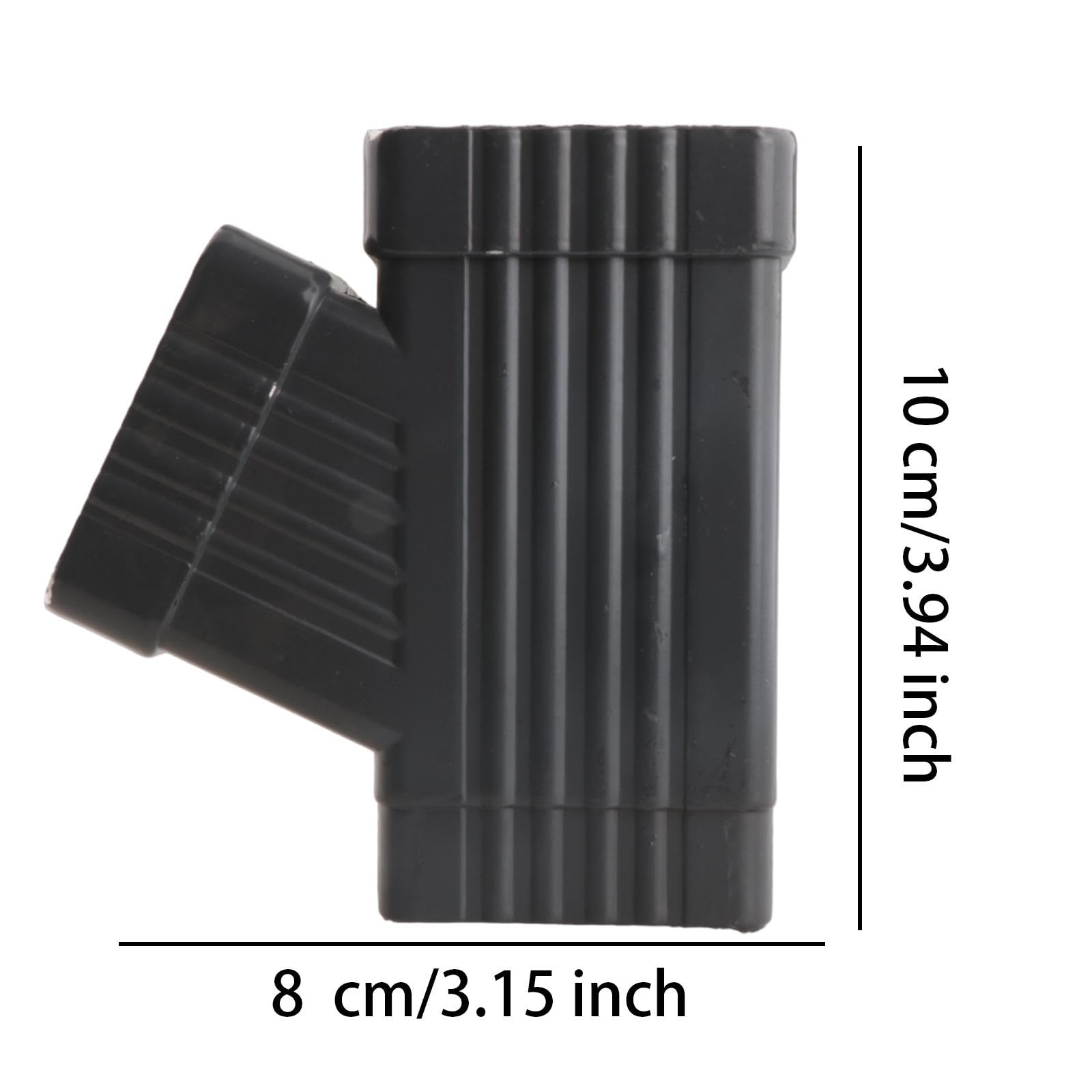Milageto Pièces de réparation de connecteur en Y pour gouttière de descente pluviale Rallonge de gouttière de pluie en aluminium, 8x10cm Gris
