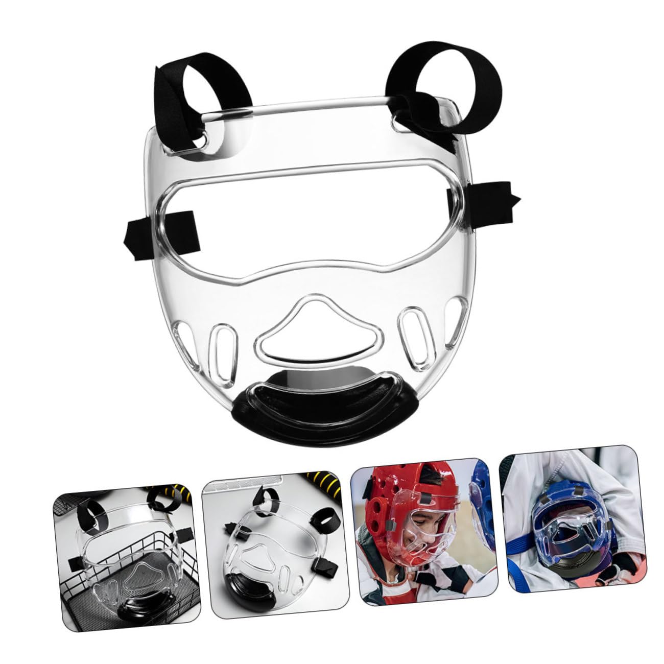 BESPORTBLE Maschera Protettiva per Viso da Taekwondo 2 Pezzi Plastica Temperata, Leggera e Affidabile, per Allenamento e Sparring
