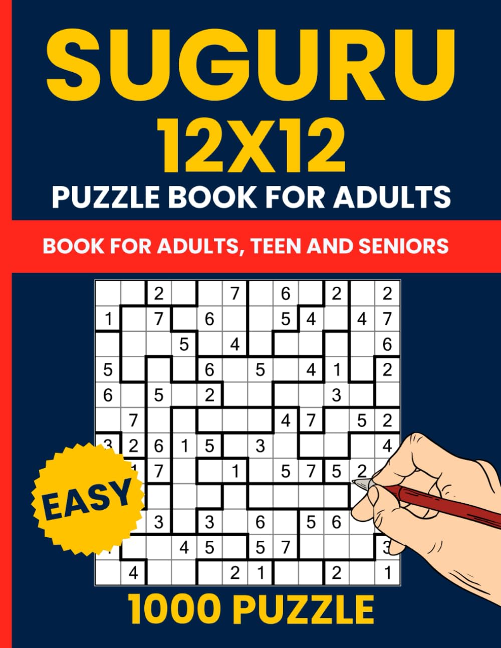 Suguru Puzzle Books for Adults: 1000 Easy 12x12 Logic Puzzles (Number Blocks / Tectonic): Beginner-Friendly 12x12 Grid Suguru (Tectonic) Puzzles for Adults and Seniors | Number Block Brain Teasers