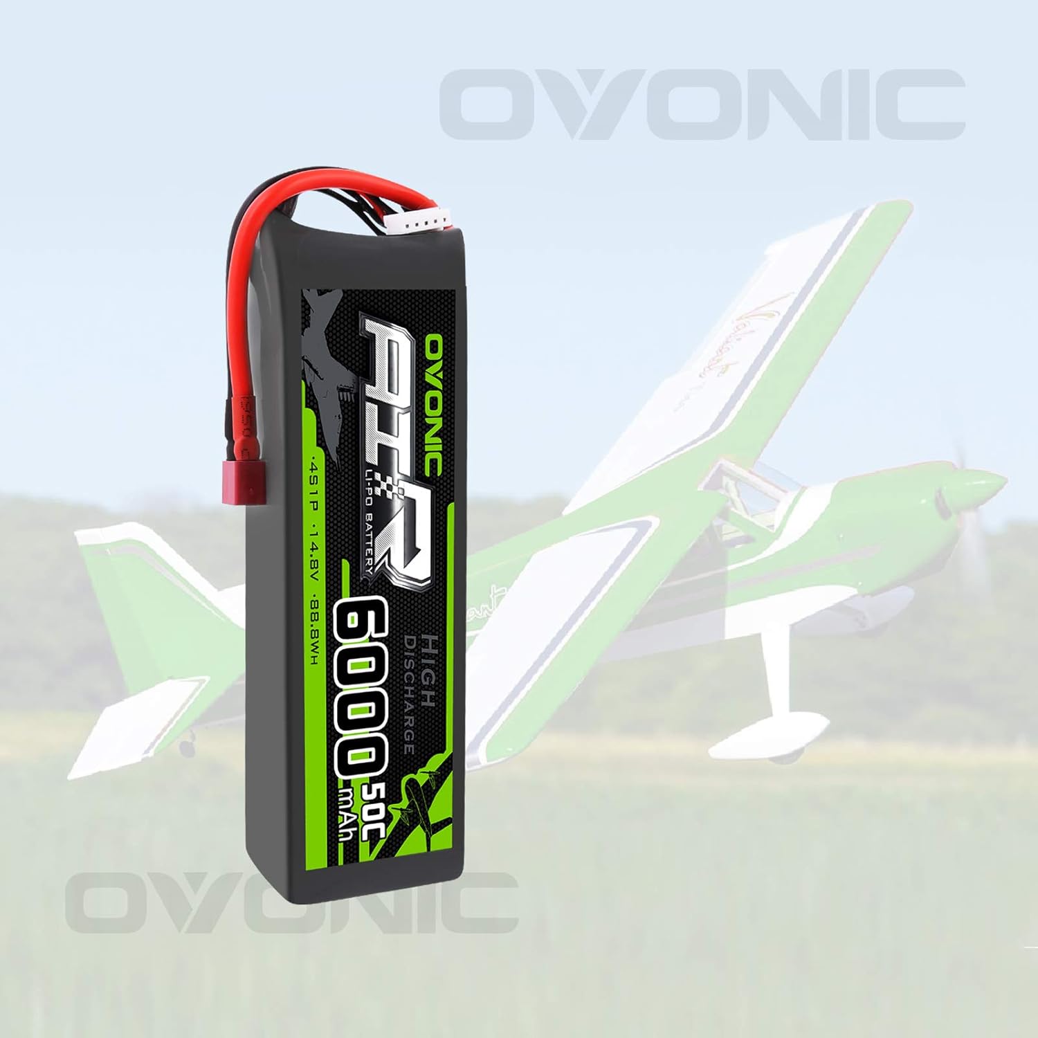 Exсluѕіvе Dіѕсоunt 🔥 Ovonic 4s Lipo Battery 50C 6000mAh 14.8V Lipo Battery with Dean-Style T Connector for RC Airplane Helicopter Quadcopter RC Car Truck Boat 🔥 Flаѕh Sаlе Ovonic 4s Lipo Battery 50C 6000mAh 14.8V Lipo Battery with Dean-Style T Connector for RC Airplane Helicopter Quadcopter RC Car Truck Boat