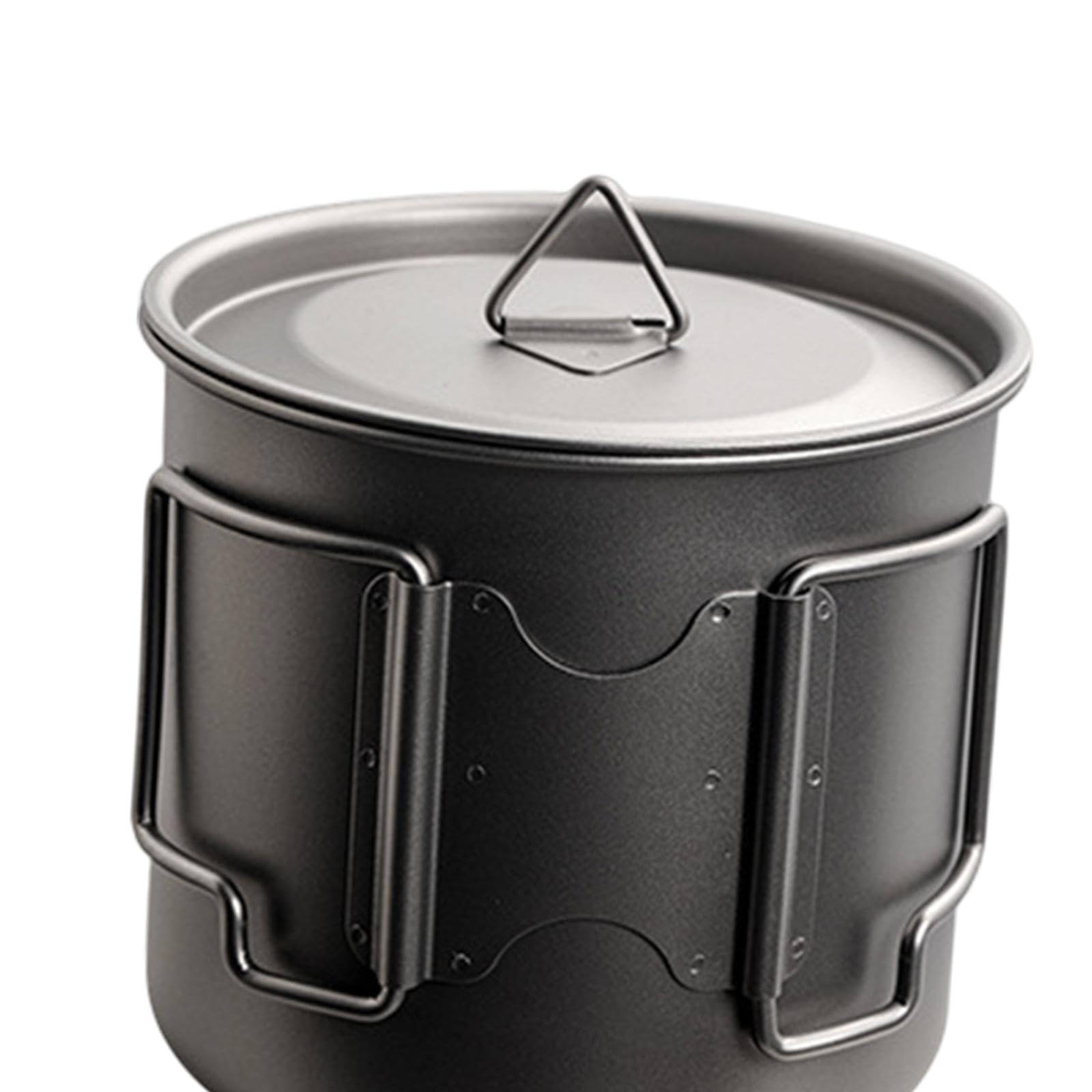 Mug Poignée Ergonomique Intégré Casserole Bouteille à Café Gobelet Portable Résistant à La Rouille Titane Adapté pour Extérieur