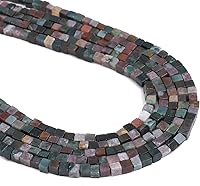 Vista 12 de Cuentas espaciadoras de cubo de aventurina rosa natural, cuentas de piedra cuadradas sueltas de 0.157 in para hacer joyas, 15.0 in/hebra