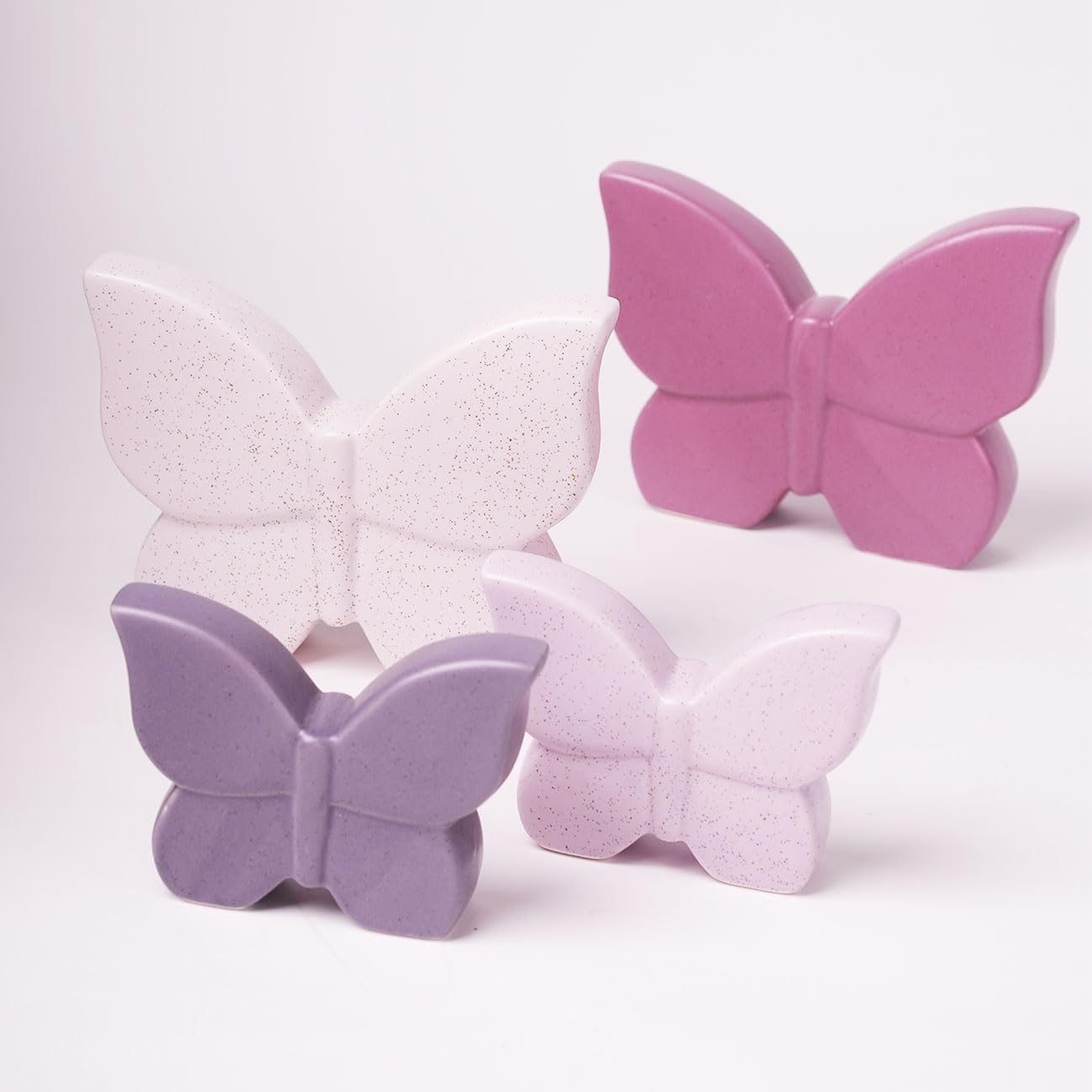 Butterfly Decor Statue Animal Figurine Gifts Modern Arts Ceramic Sculpture Purple 6.7 inch - Image 5