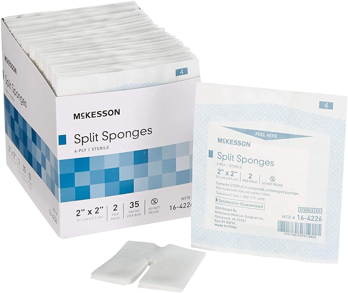 McKesson Performance Plus Gauze Iv Sponge 6Ply Sterile 2"X2