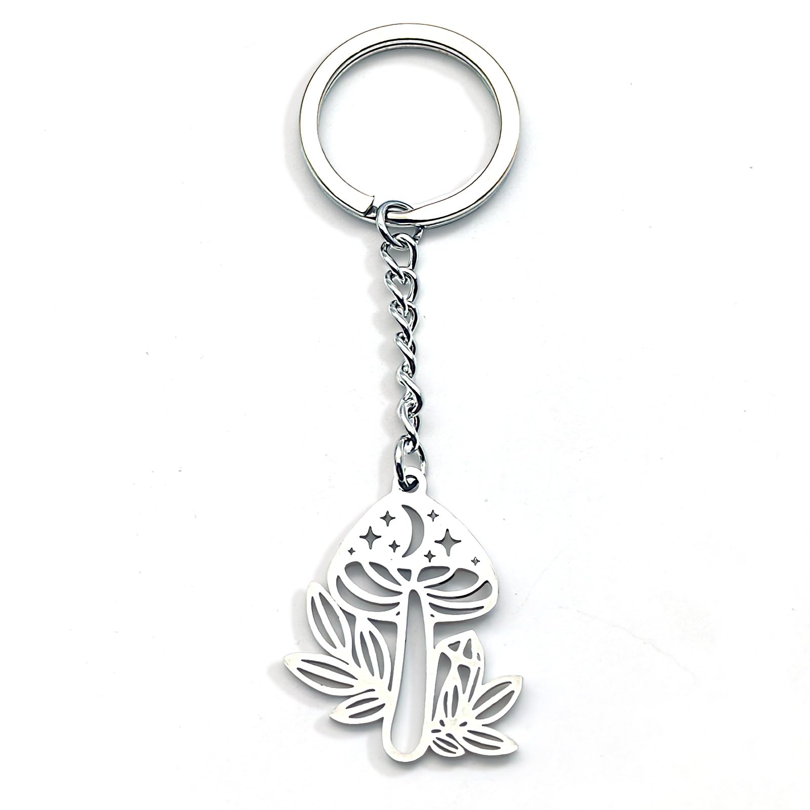 Zynara Edelstahl Pilz Schlüsselanhänger, Glücksbringer für Frauen, Mädchen, Geschenkidee zum Schulanfang, Geburtstag, Weihnachten