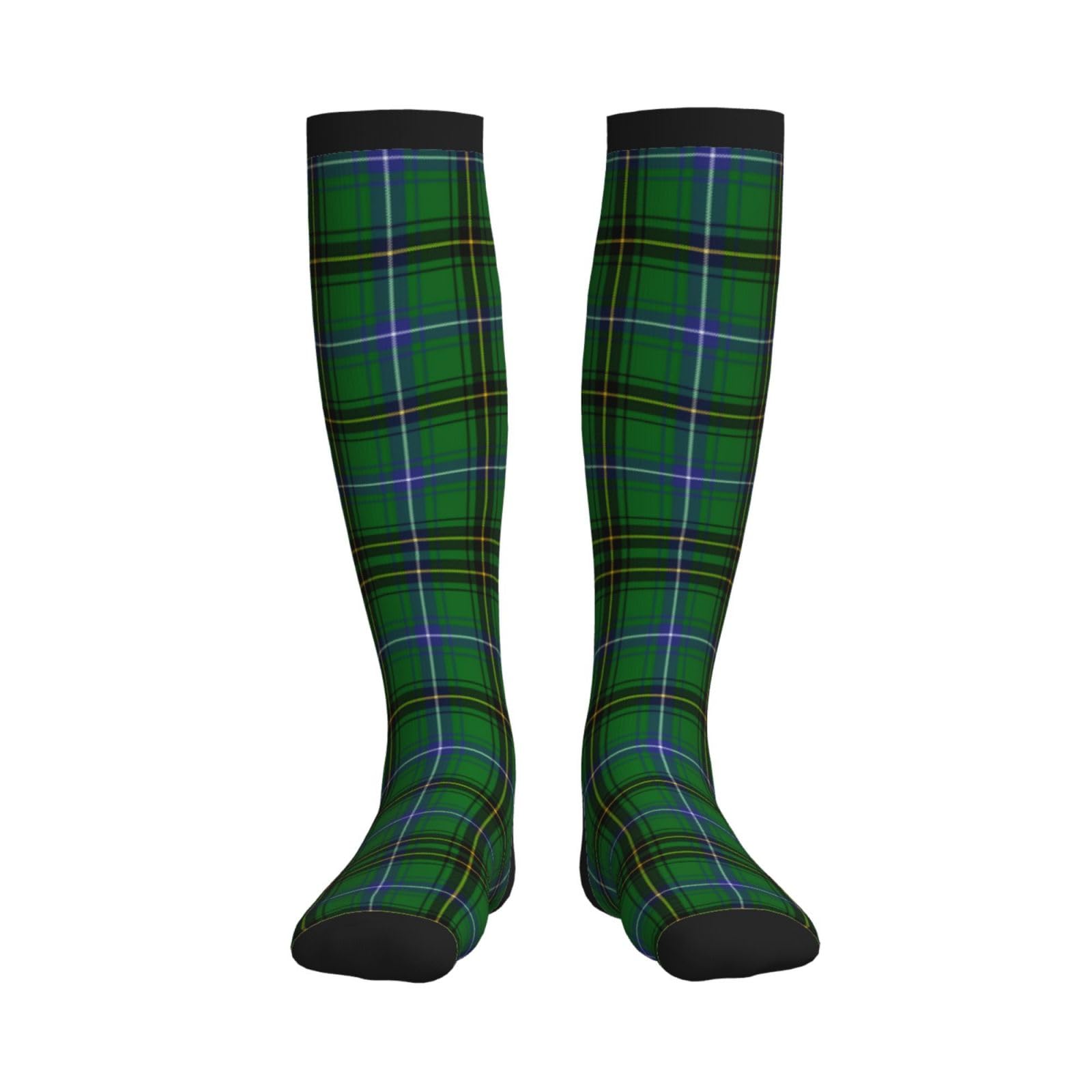 peiyeety Scottish Clan Henderson Tartan Plaid Compression Socks For Women Men Knee High Running Socks For Running