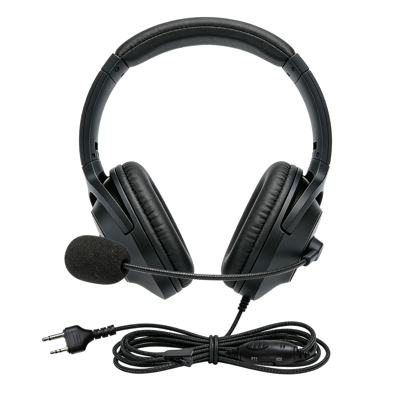 Auricular de micrófono sobre la oreja soluciona el ruido ambiente con diadema binaural de 2 pines 8
