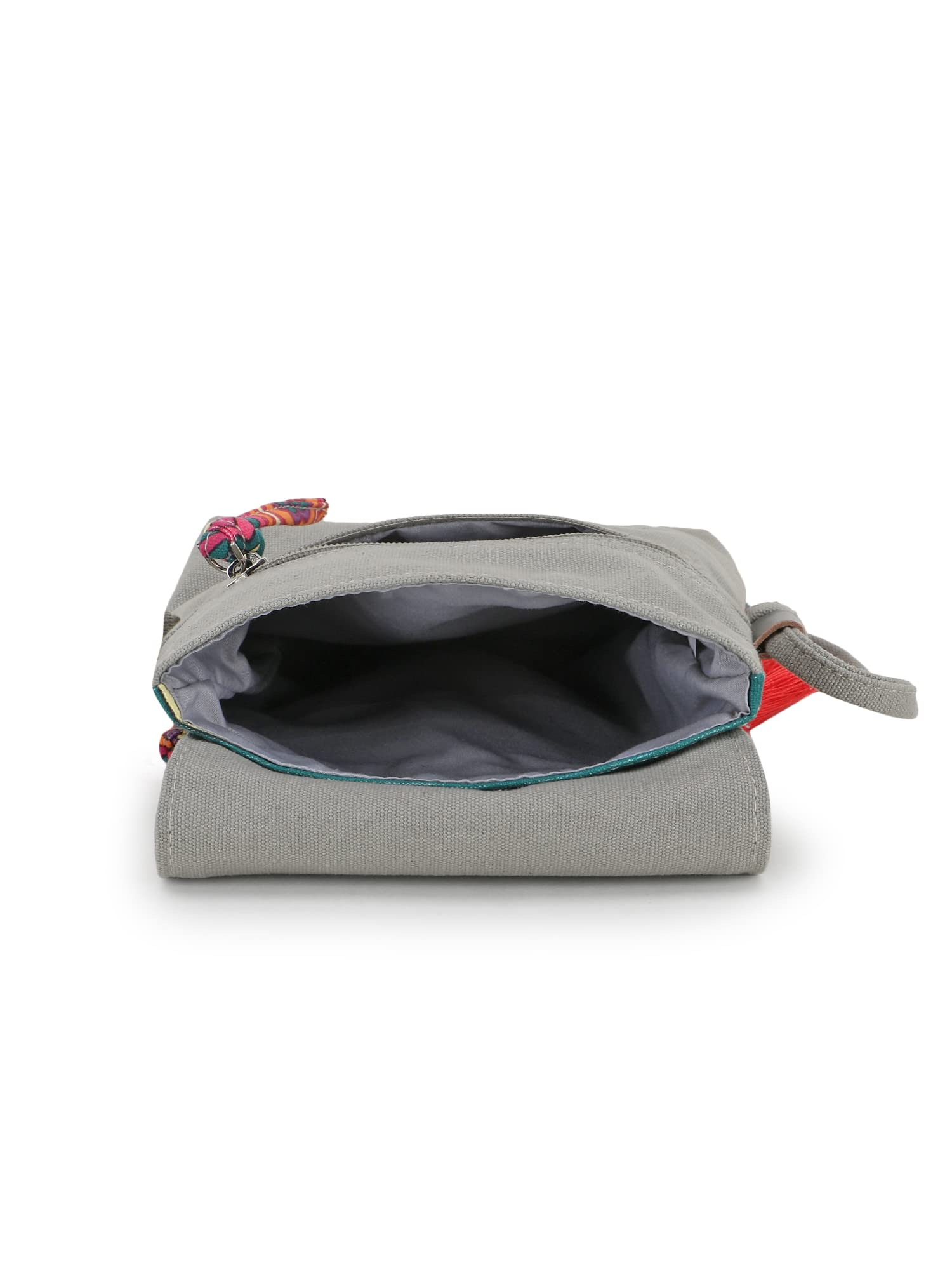 Anekaant Rangoli Grey & Multi Polycotton & Canvas Abstract Digital Printed Sling Bag 3
