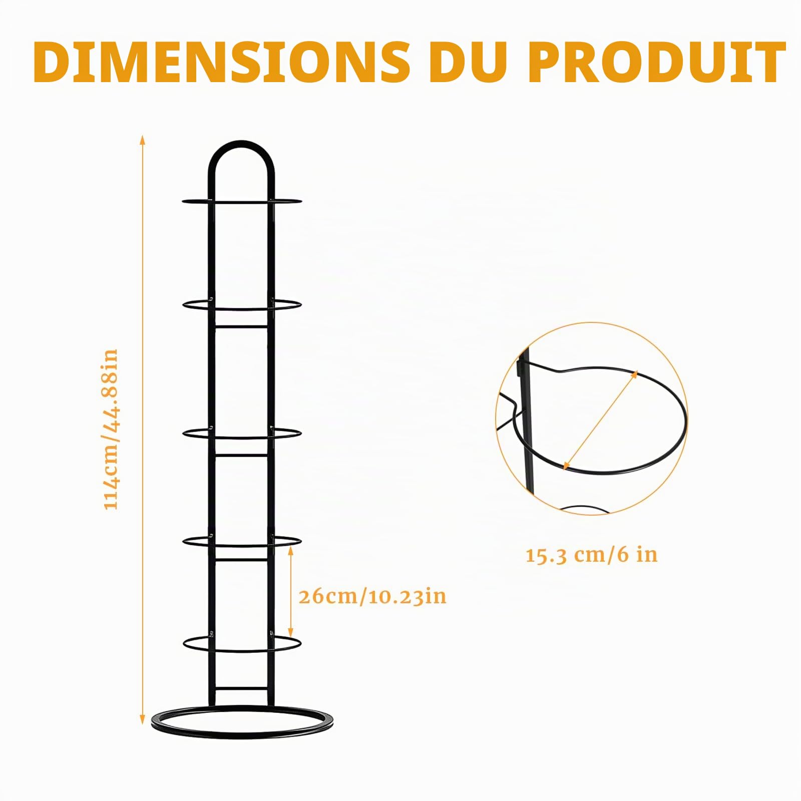 LURICO Support Ballon Foot à 5 Niveaux, Casier de Rangement de Balles, Amovible et Peu Encombrant, étagère de Rangement Robuste Pour Basketball, Football et Volley-Ball