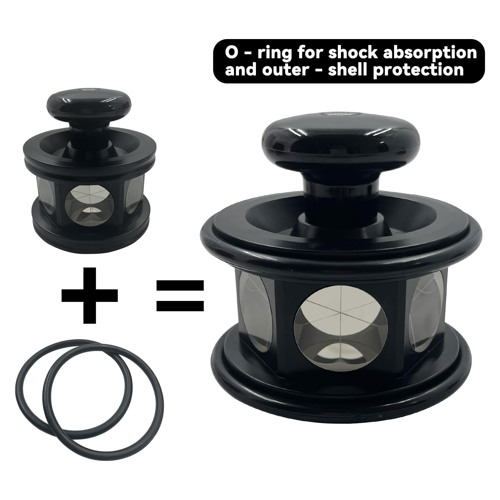 ATP3 Prism for Trimble 360 Degree Reflective Prism for Sokkia for Topcon Total Station Land Surveying Equipment with 10cm Pole (Yellow Aluminum Alloy, Silver Coated)