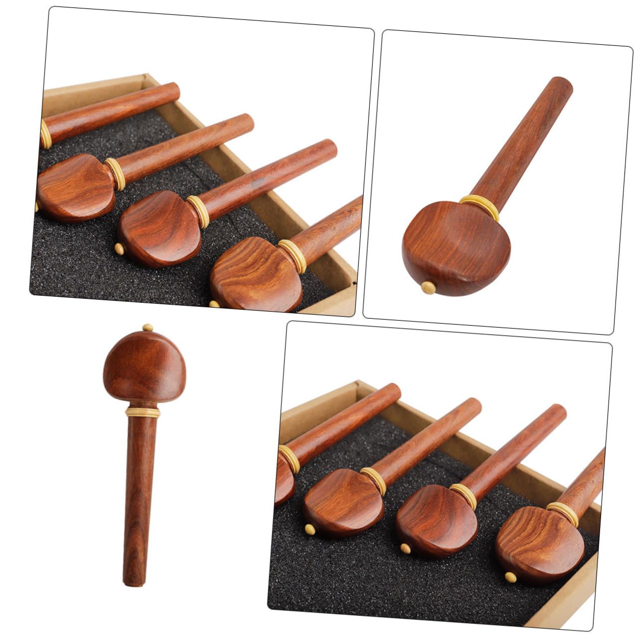 SHOWERORO Piroli Di Accordatura in Legno Di Palissandro Per Violoncello, Set Da 4 Pezzi, Accessori Per Strumenti a Corda, Per Regolazione Tensione Corde e Prestazioni Musicali