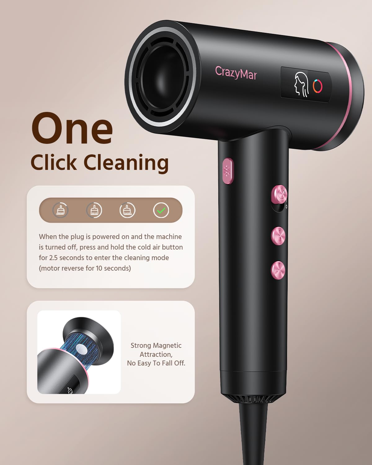 CrazyMar High-Speed Ionic Hair Dryer with Diffuser