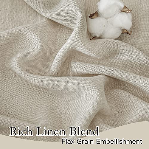 Ryb Home Linen Sheer Curtains Rich Linen Woven Soft Absorbent Drapes Uv Rays Protection Light Filtering For Party Backdrop, Farmhouse, Doorway, Lobby, Hotel, W 52 X L 108 Inch, 2 Pack, Angora #TOP2