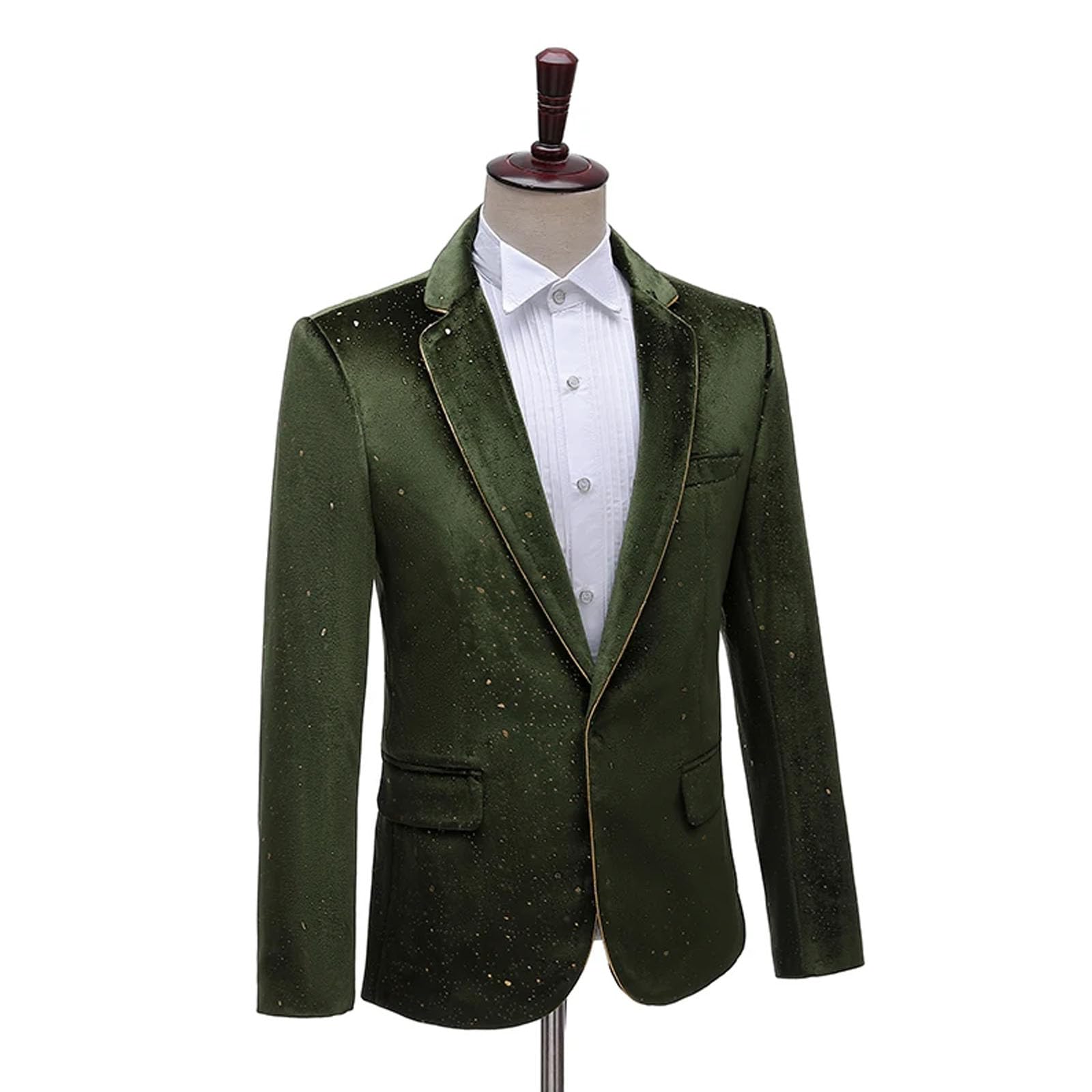 Completo da Uomo in Velluto Slim Fit, 2 Pezzi, Smoking in Velluto, Giacca e Pantaloni da Sera di Lusso