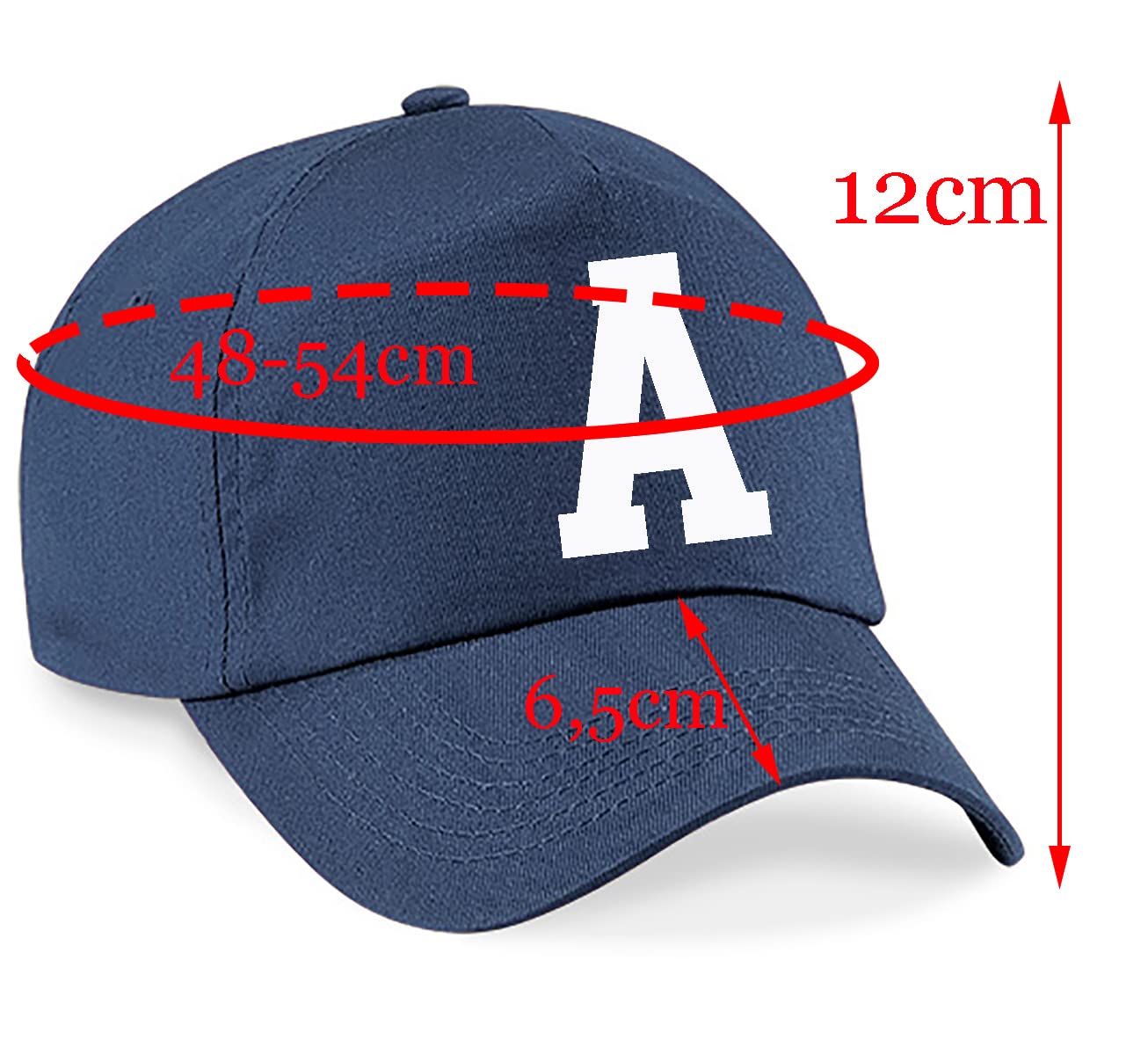 4sold Niños Azul Marino Algodón A-Z Summer Sun Hat Niños Escuela Niños Niños Gorras Sombrero Deporte Niño Niña Béisbol Ajustable Protección UV del Sol