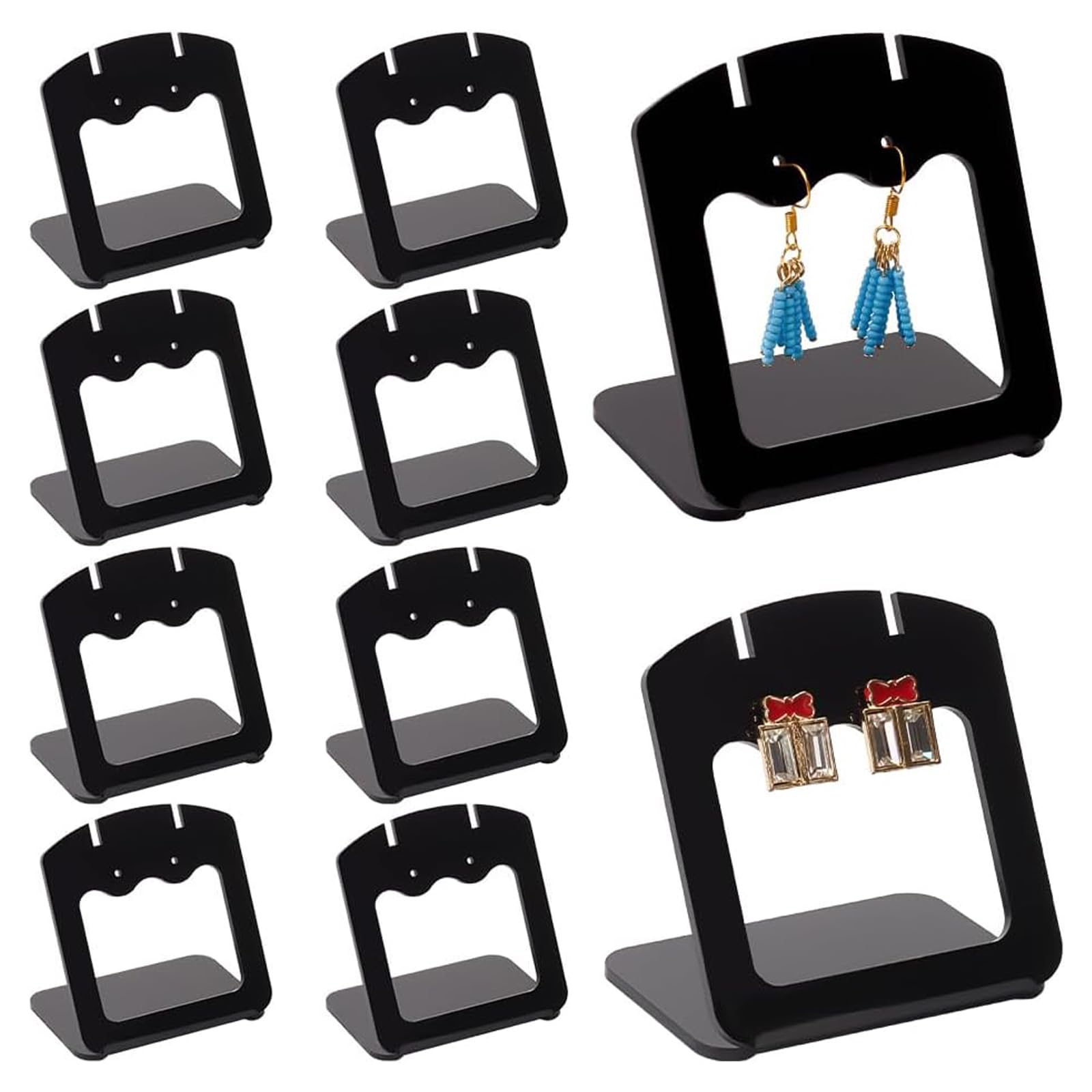 RGYBAO 10PCS Sturdy L Shaped Earring Stands Multipurpose Display Rack Acrylic Texture for Exhibitions and Individual Storage Earring Display Holder