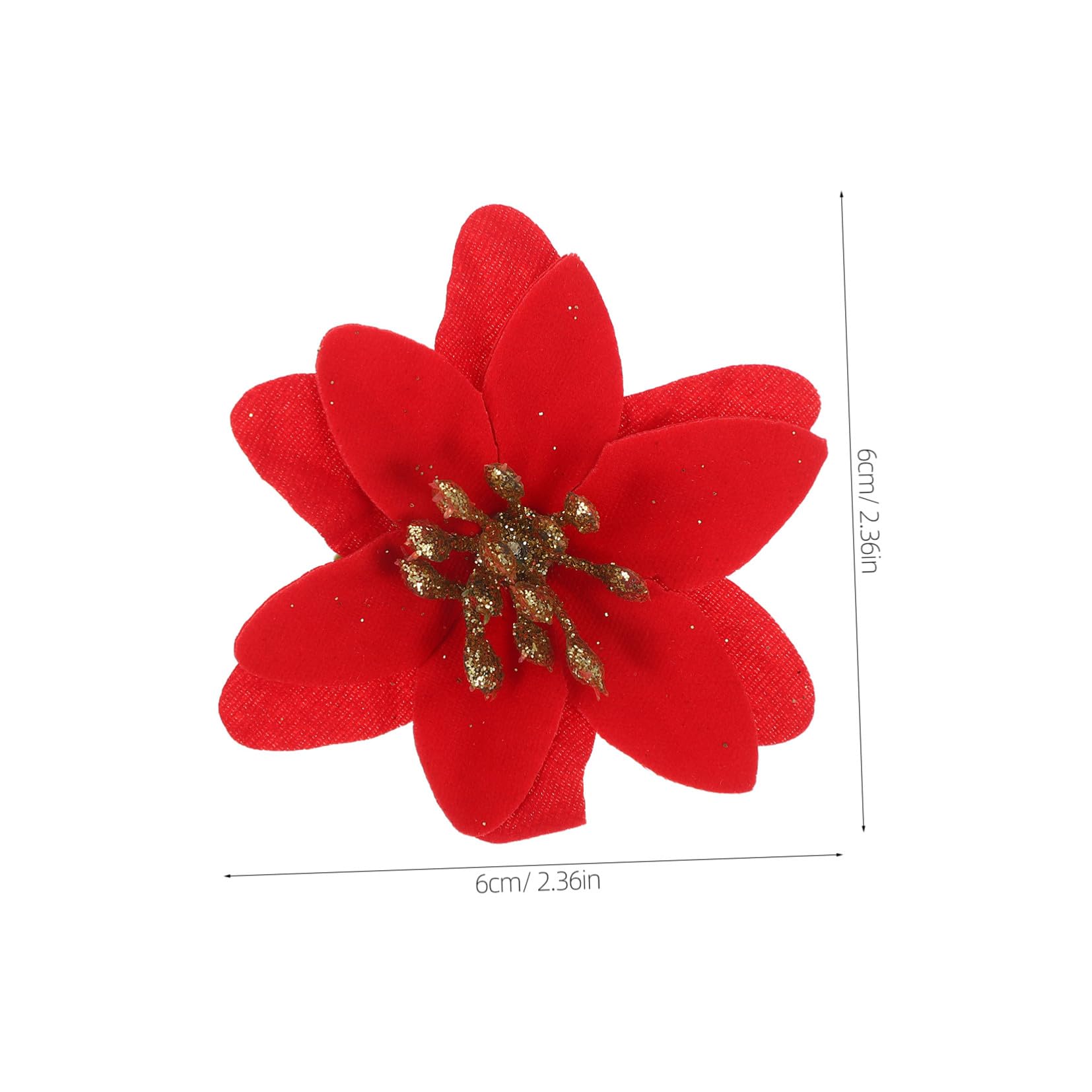 Zerodeko Flores Artificiales Rojas Hechas de Plástico y Tela con Lentejuelas para 10 Piezas Ideales para Arreglos y Manualidades para Decoración Navideña