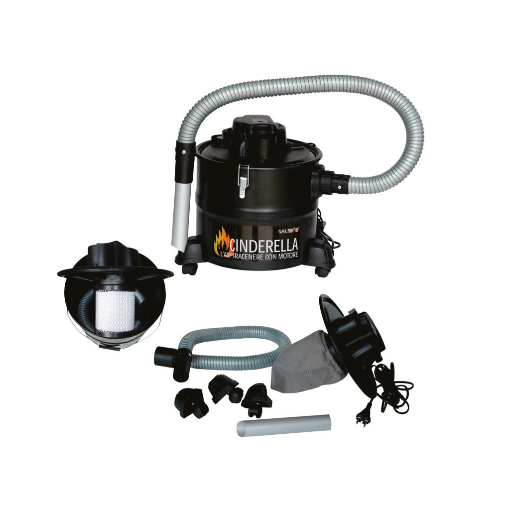 GMR Trading CINDERELLA, Aspiratore Cenere Professionale con Motore e Ruote 16 L, 900 W per Camini e Stufe, ASPIRACENERE