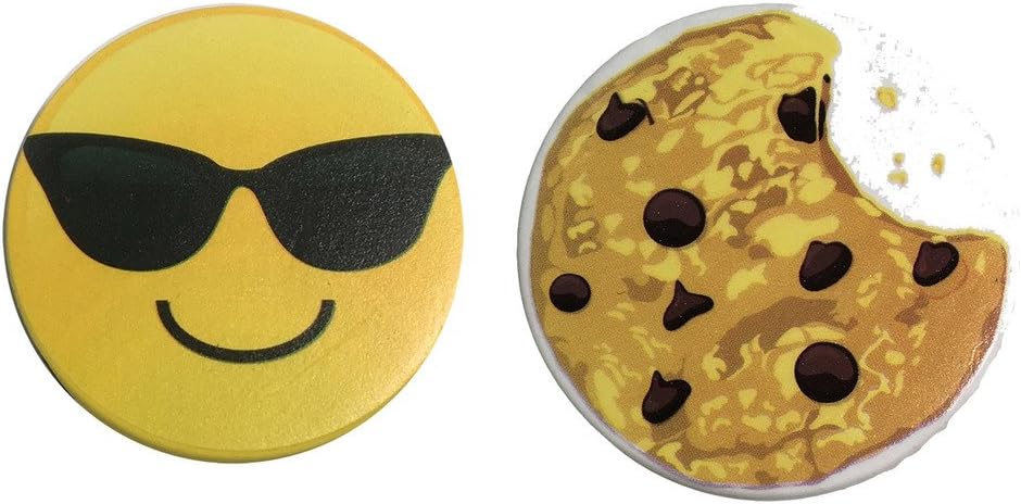 Super Cute Cookie & Sunglasses Emoji Magnetic Whiteboard Eraser Combo Pack by InPrimeTime