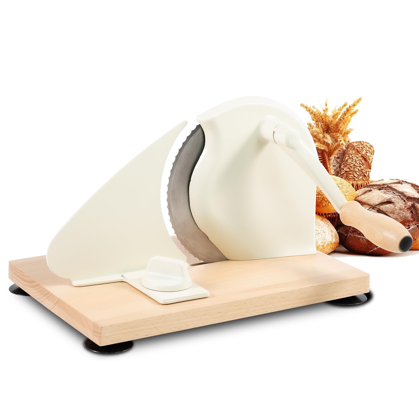 Classic Manual Bread Slicer, Classic Hand Crank Home Bread Slicer, Manual Bread Slicer for Homemade Bread Featuring stainless steel slicing, manual rotary bread slicer, Adjustable up to 0.8 inches