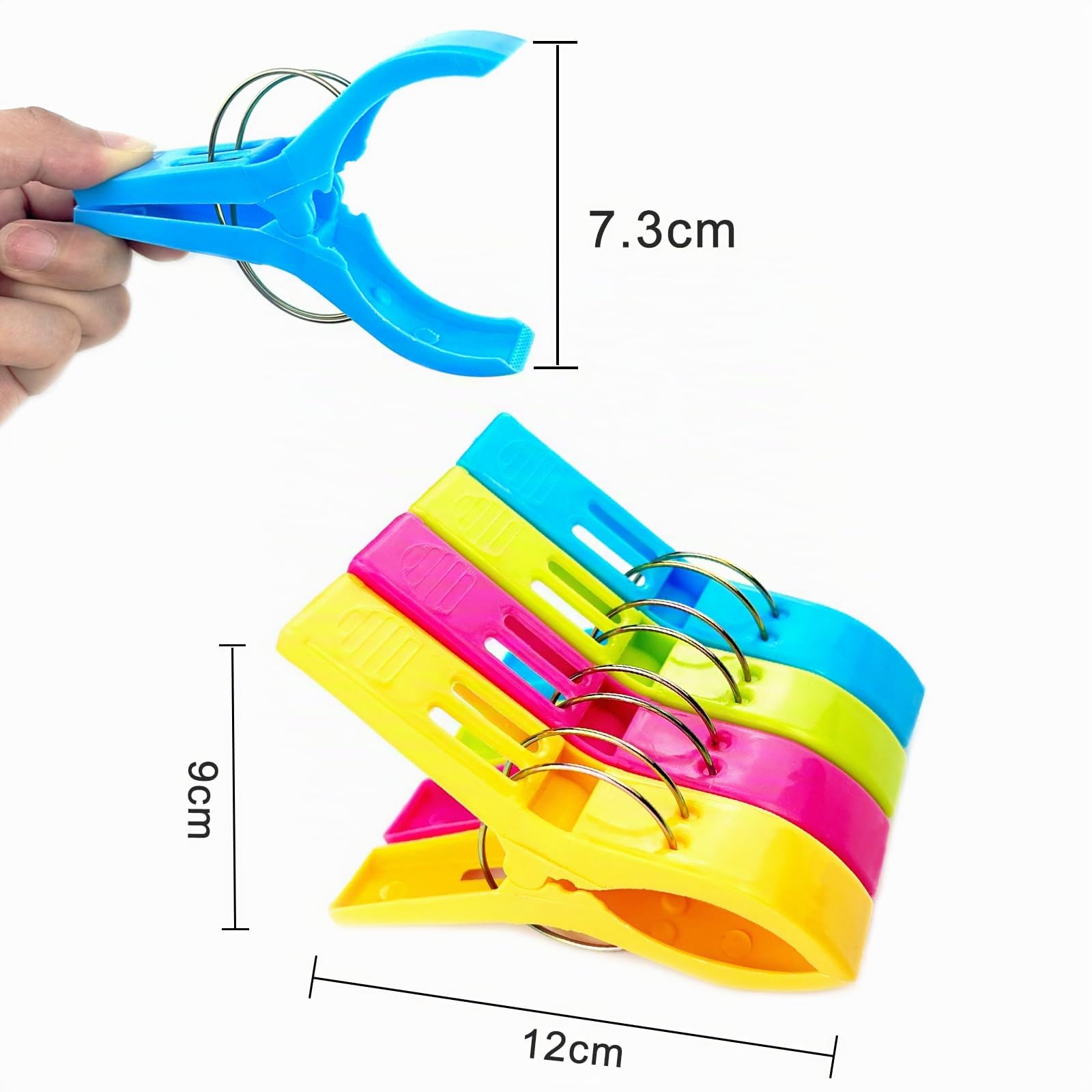 Lot 8 Pinces De Séchage Géantes Pour Plage – Clips Anti-vent Pour Serviettes, Tapis De Pique-nique, Toile De Tente
