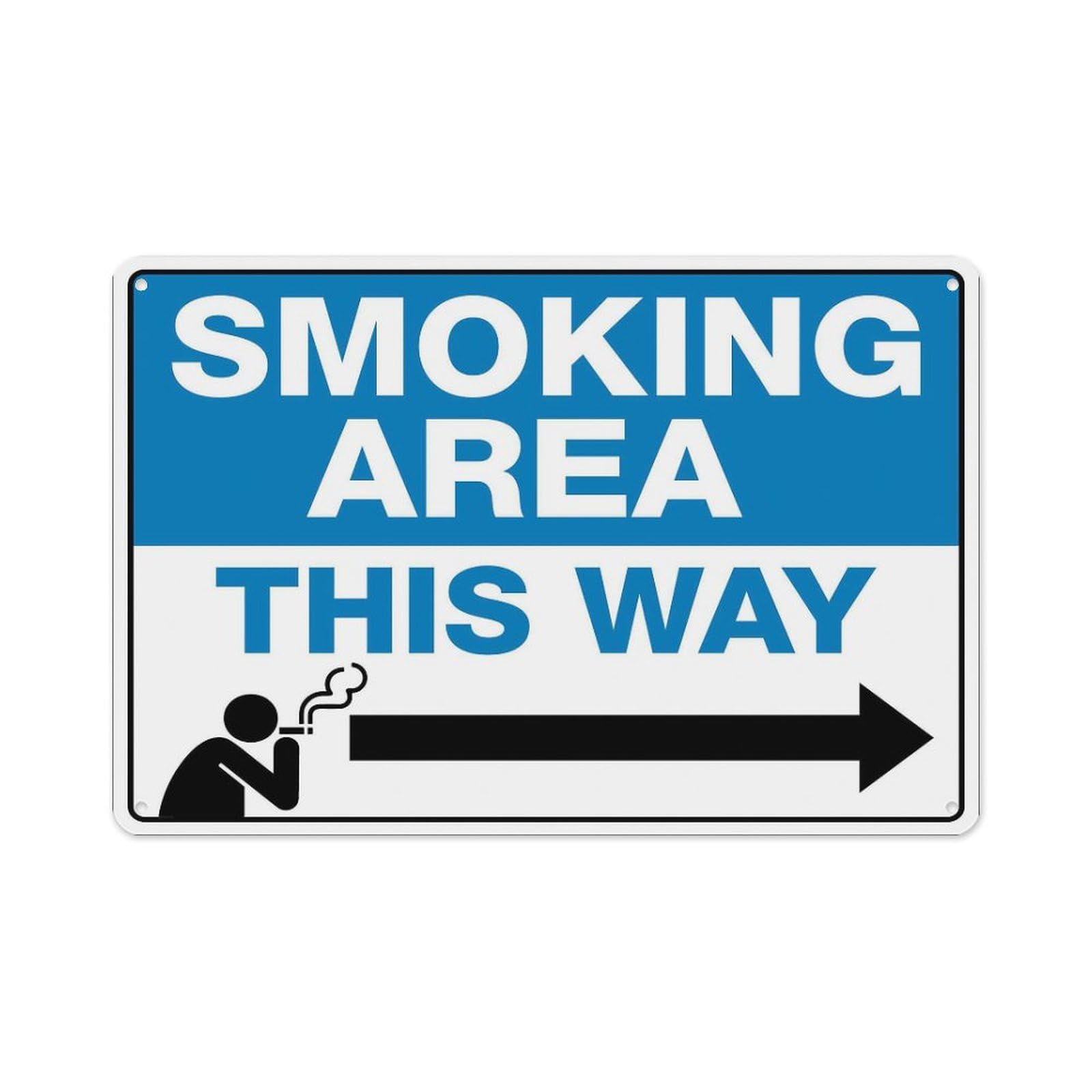 peiyeety Smoking Area This Way Right Arrow Sign Aluminum Tin Warning Signs For Home Outdoor Garden 12X16 Inches